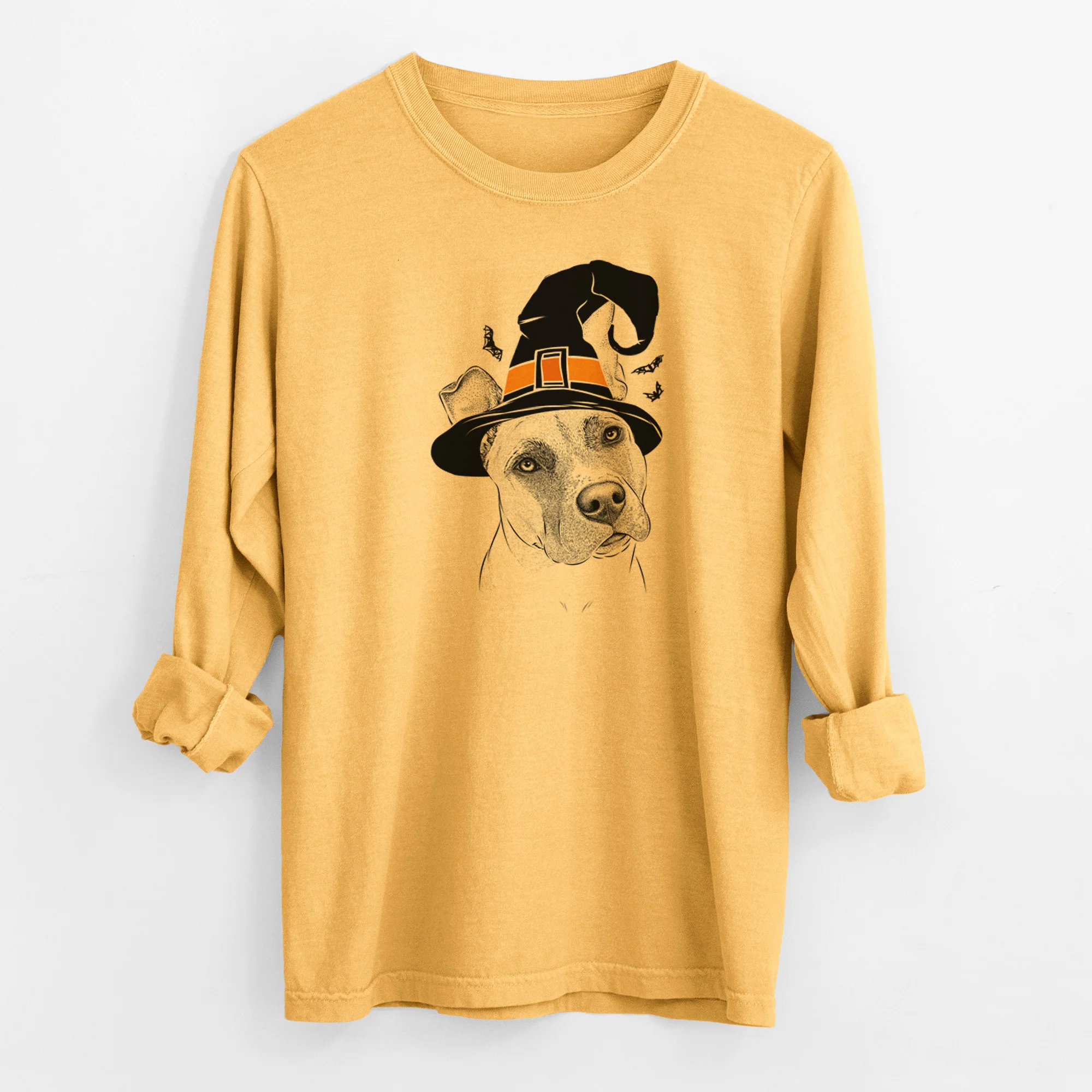 Witch Ivy the Pitbull Mix - Men's Heavyweight 100% Cotton Long Sleeve - Image 3