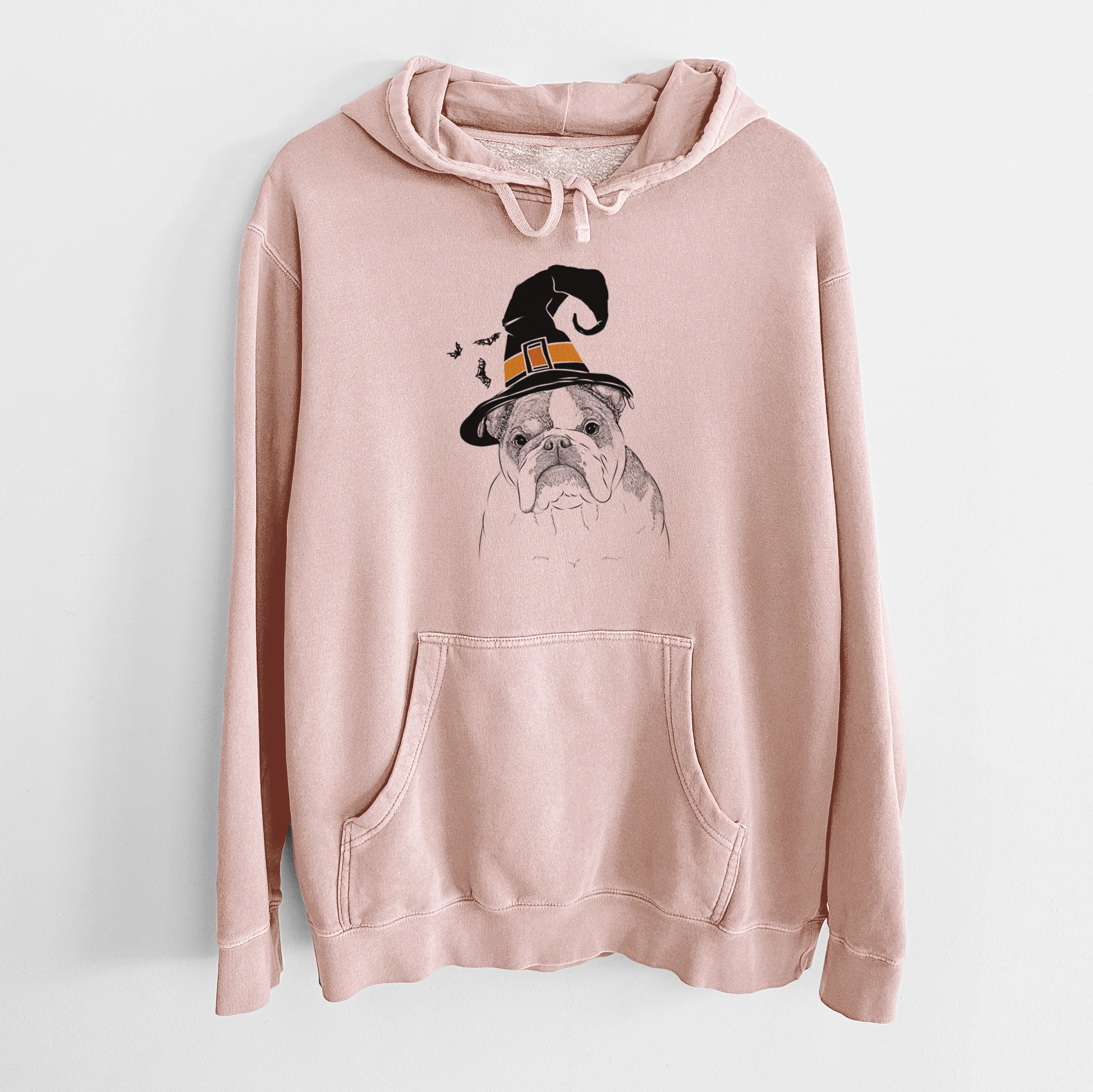 Witch Jack the English Bulldog - Unisex Pigment Dyed Hoodie - Image 5