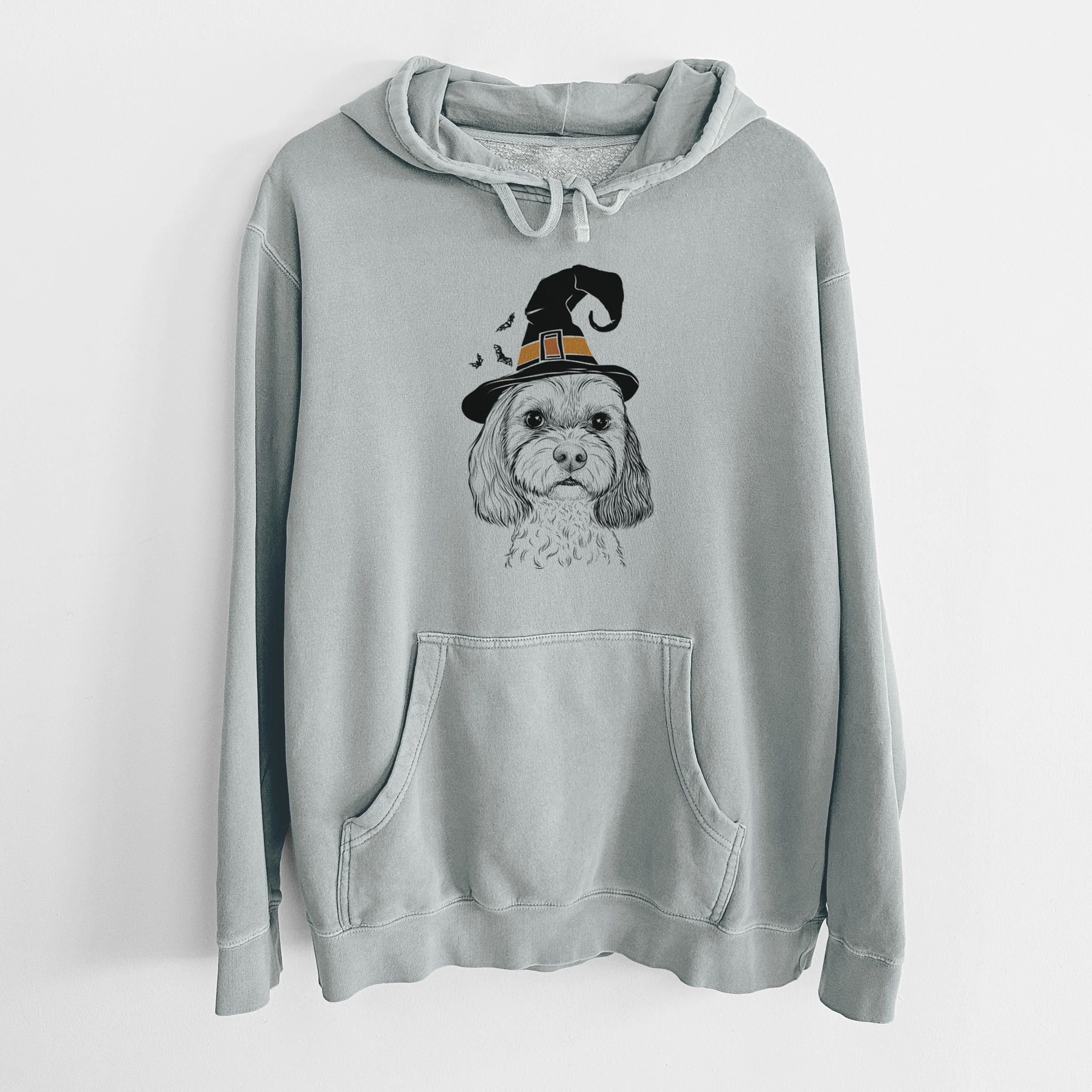 Witch Jasper Diggins the Cavapoo - Unisex Pigment Dyed Hoodie - Image 6