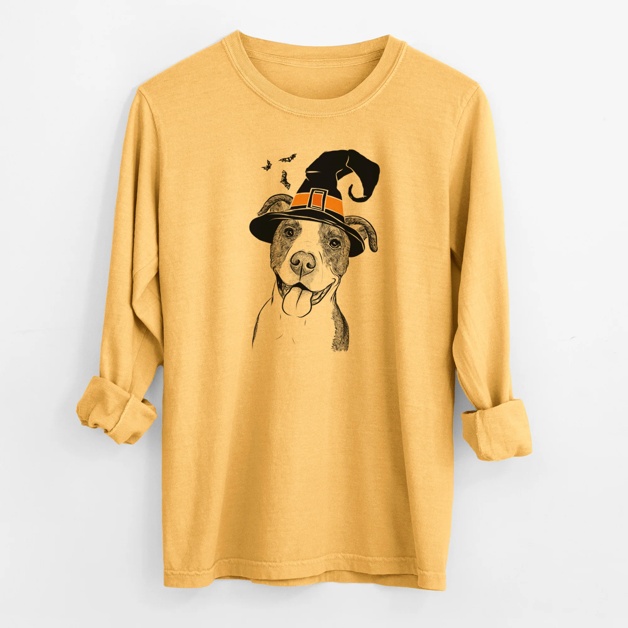 Witch Jax the American Pitbull Terrier Mix - Men's Heavyweight 100% Cotton Long Sleeve - Image 3
