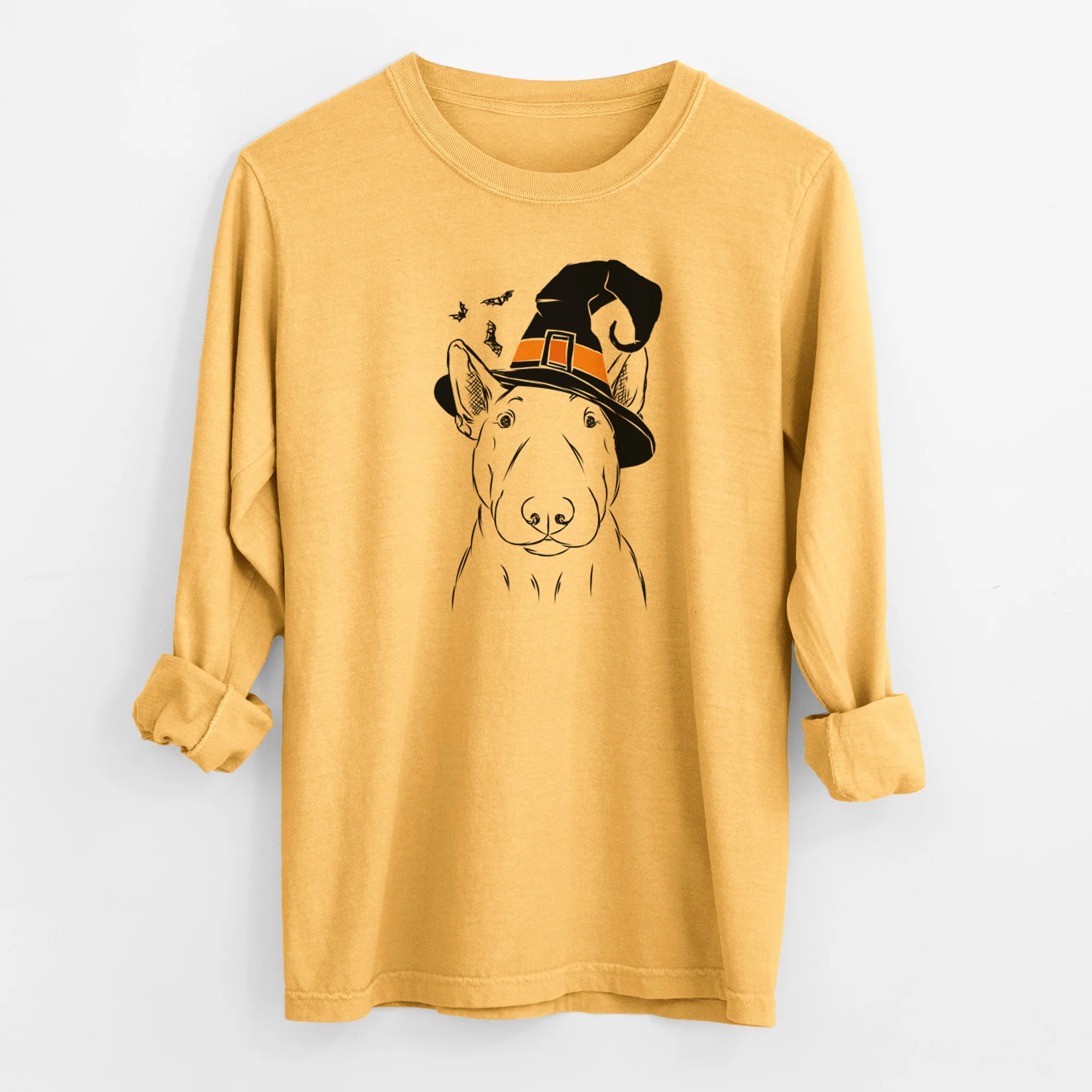 Witch Jett the Bull Terrier - Men's Heavyweight 100% Cotton Long Sleeve - Image 3