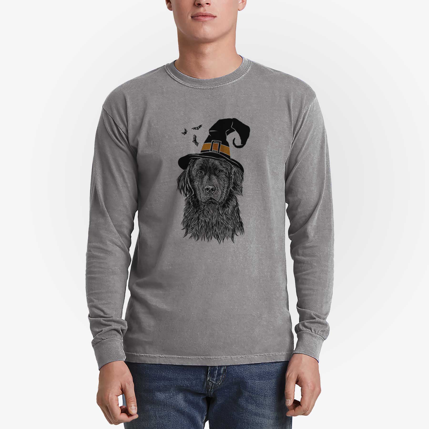 Witch Jinx the Newfoundland - Men's Heavyweight 100% Cotton Long Sleeve - Image 5