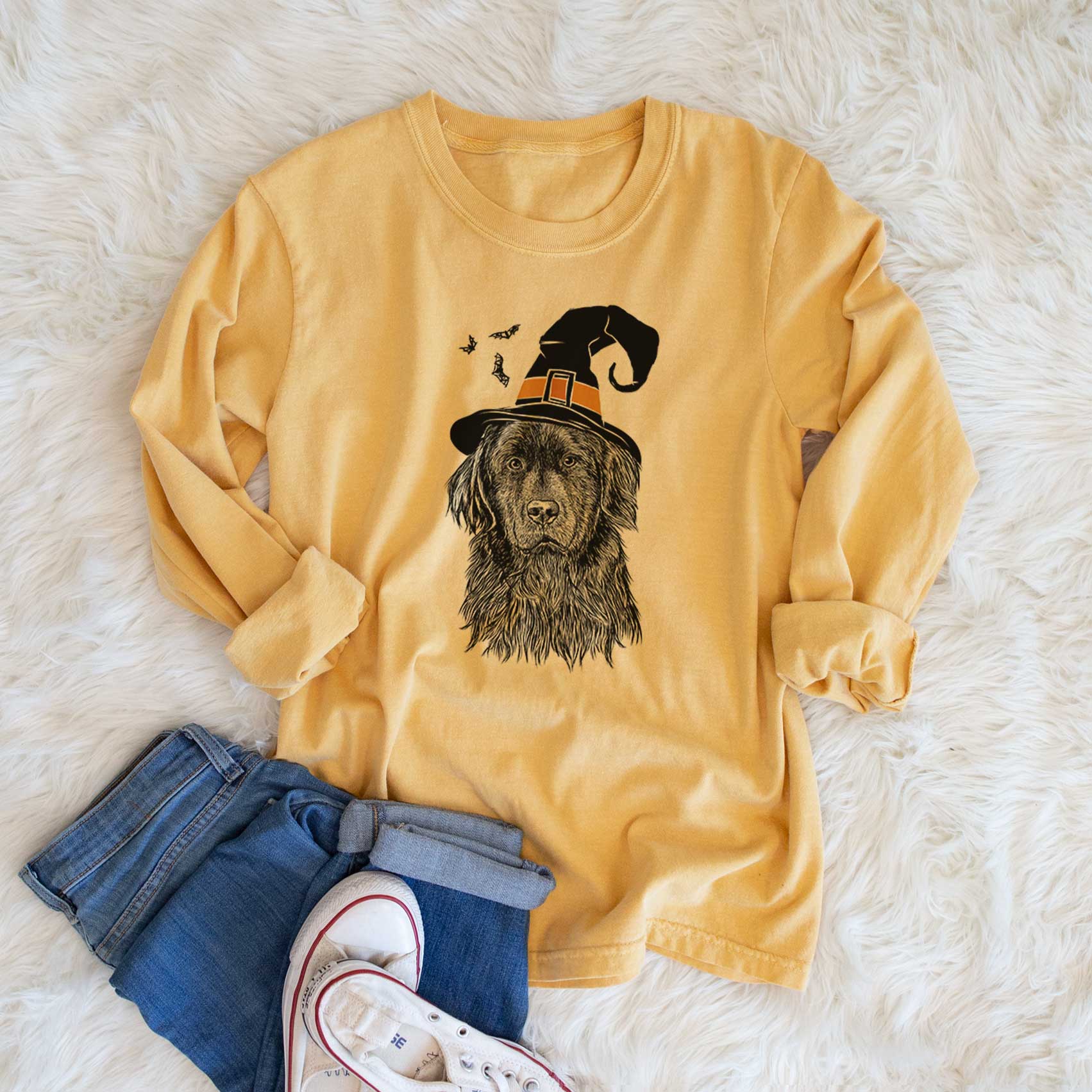 Witch Jinx the Newfoundland - Men's Heavyweight 100% Cotton Long Sleeve - Image 6