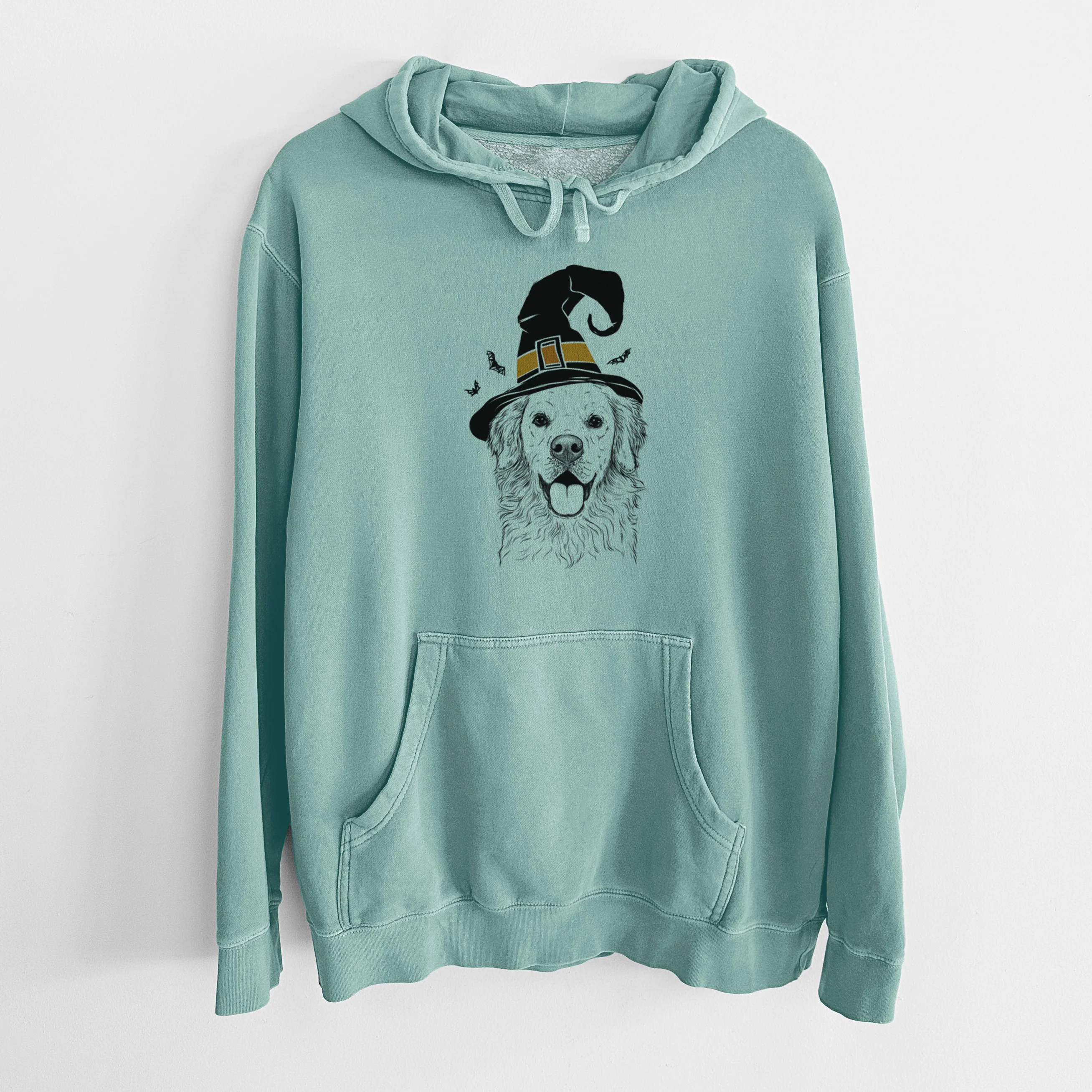 Witch Juniper the Golden Retriever - Unisex Pigment Dyed Hoodie - Image 8