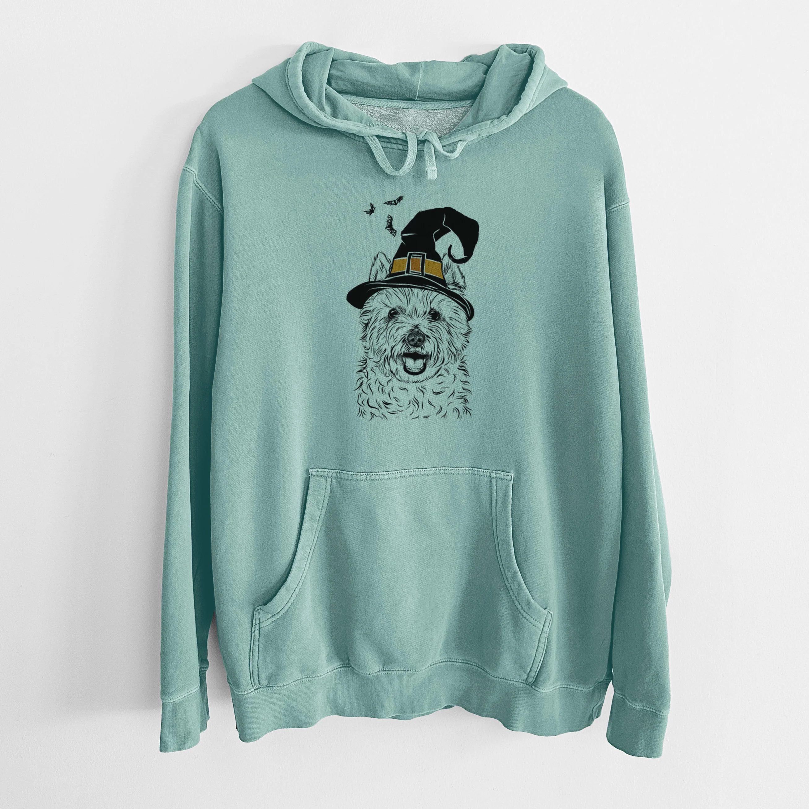 Witch Kami the West Highland Terrier - Unisex Pigment Dyed Hoodie - Image 8