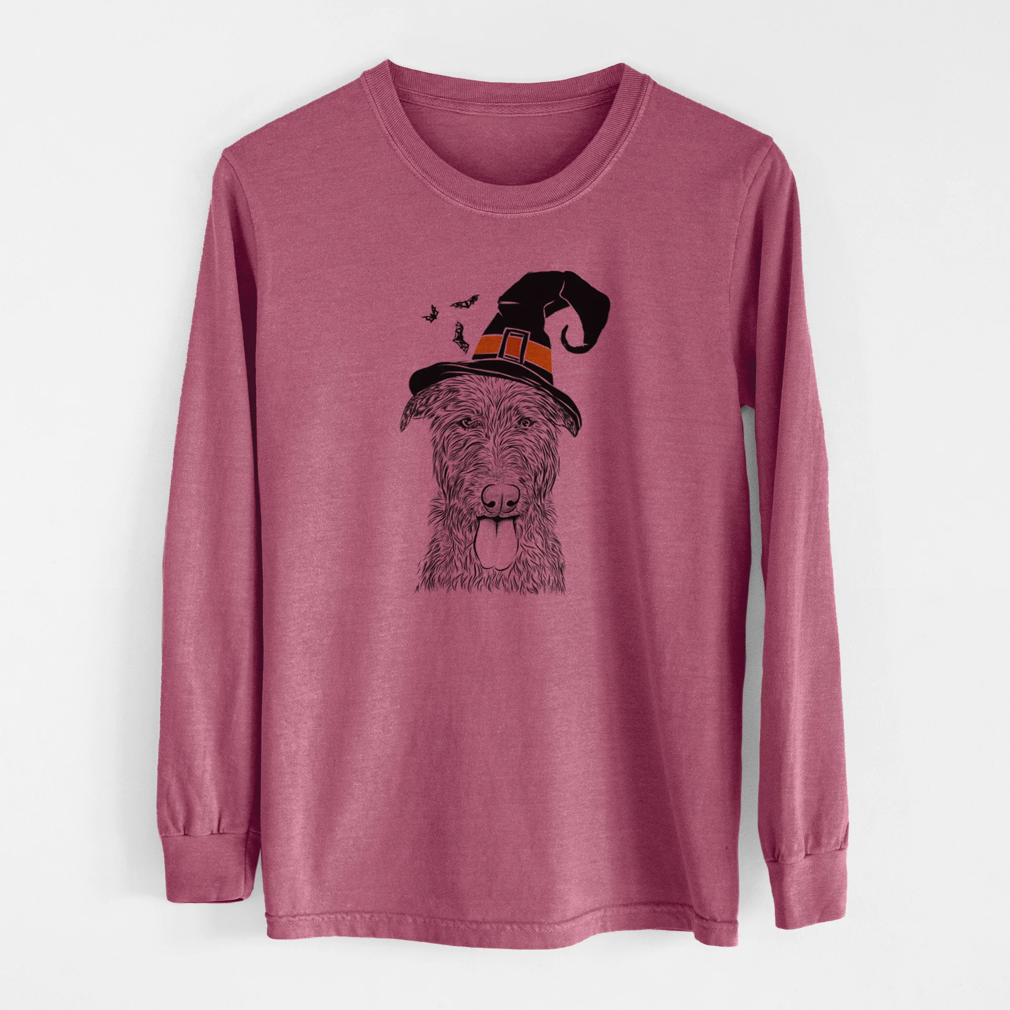 Witch Keeva the Irish Wolfhound - Men's Heavyweight 100% Cotton Long Sleeve - Image 11