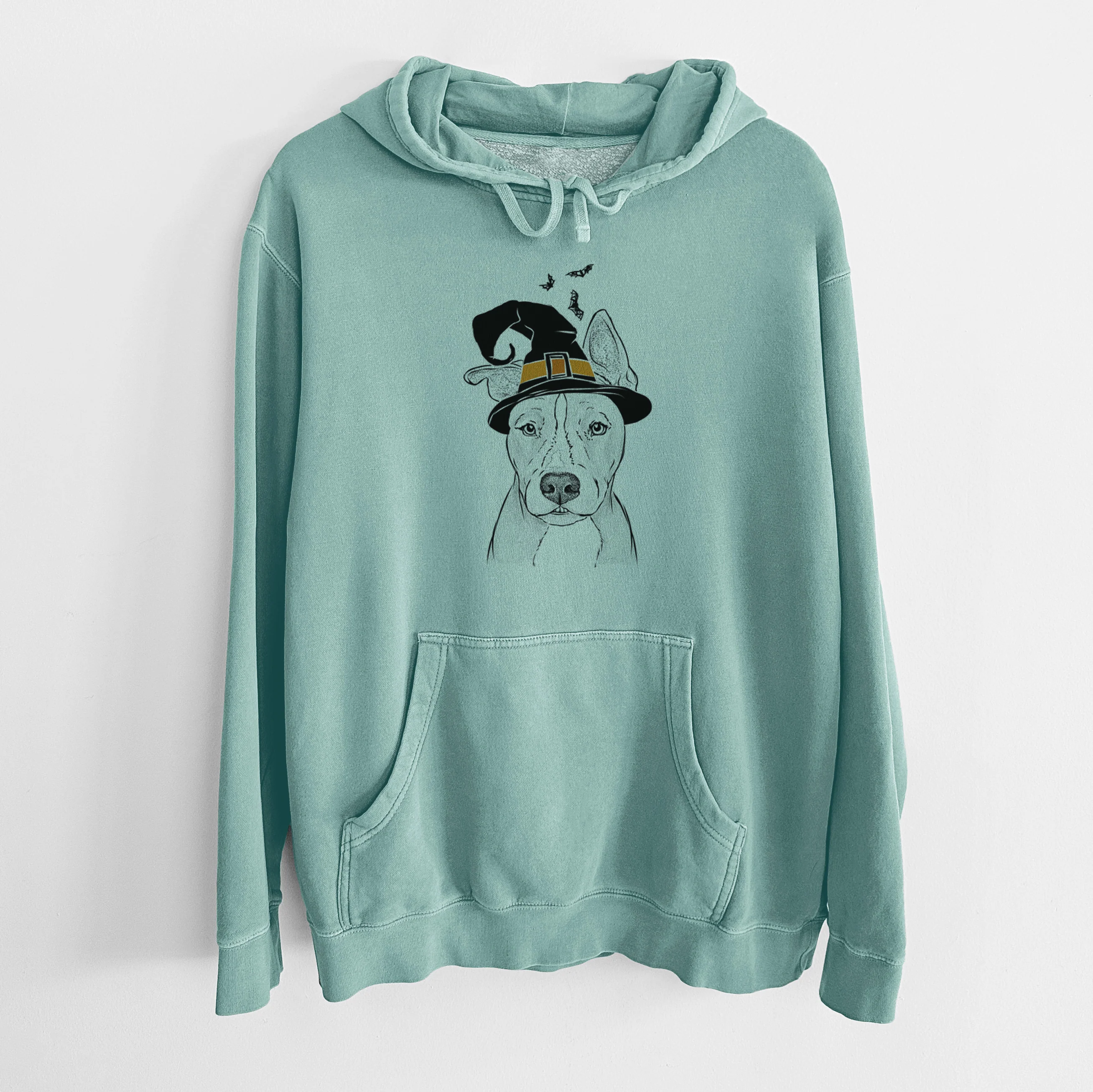 Witch Kisses the Pitbull - Unisex Pigment Dyed Hoodie - Image 8