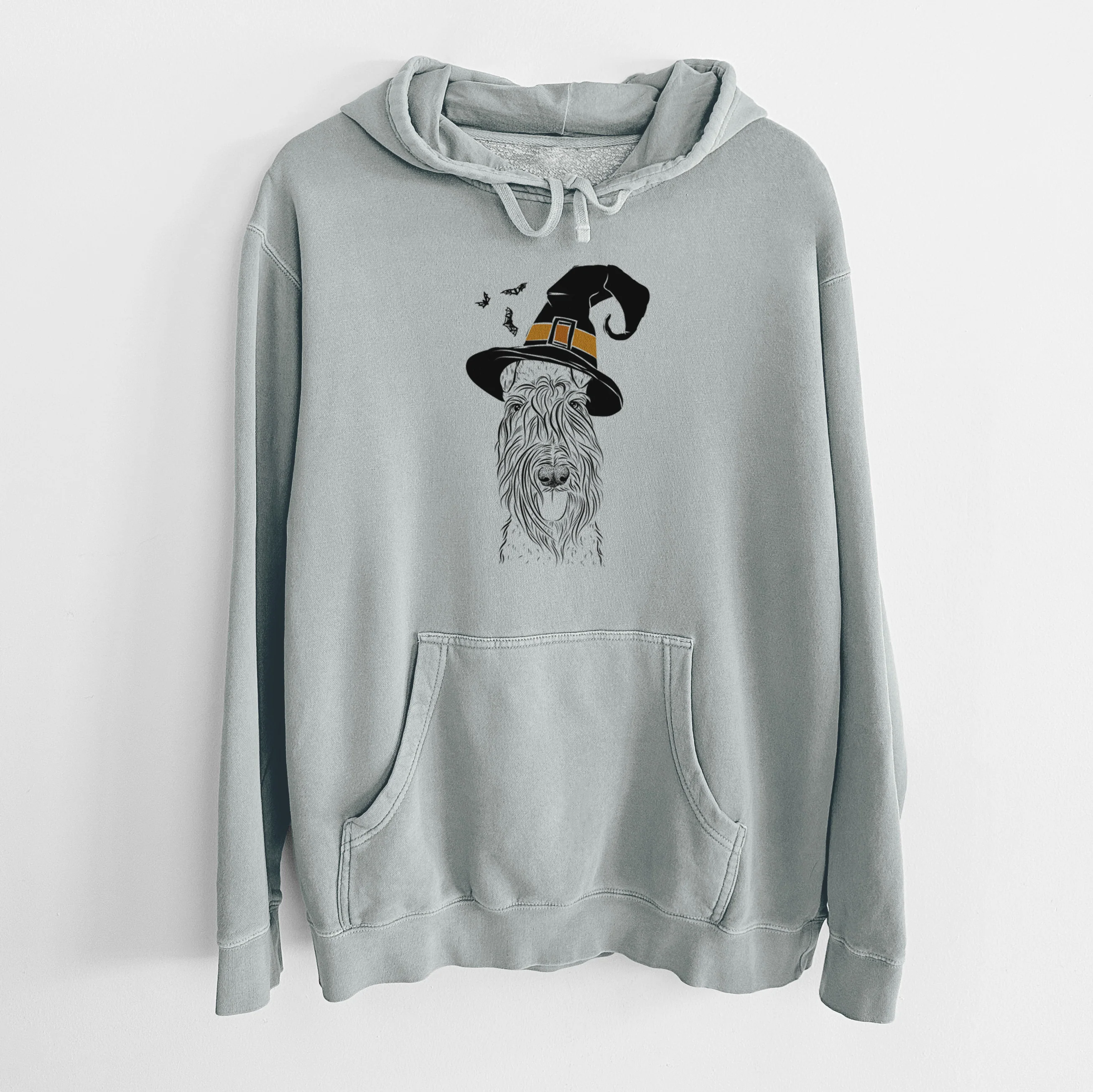 Witch Kricket the Kerry Blue Terrier - Unisex Pigment Dyed Hoodie - Image 6