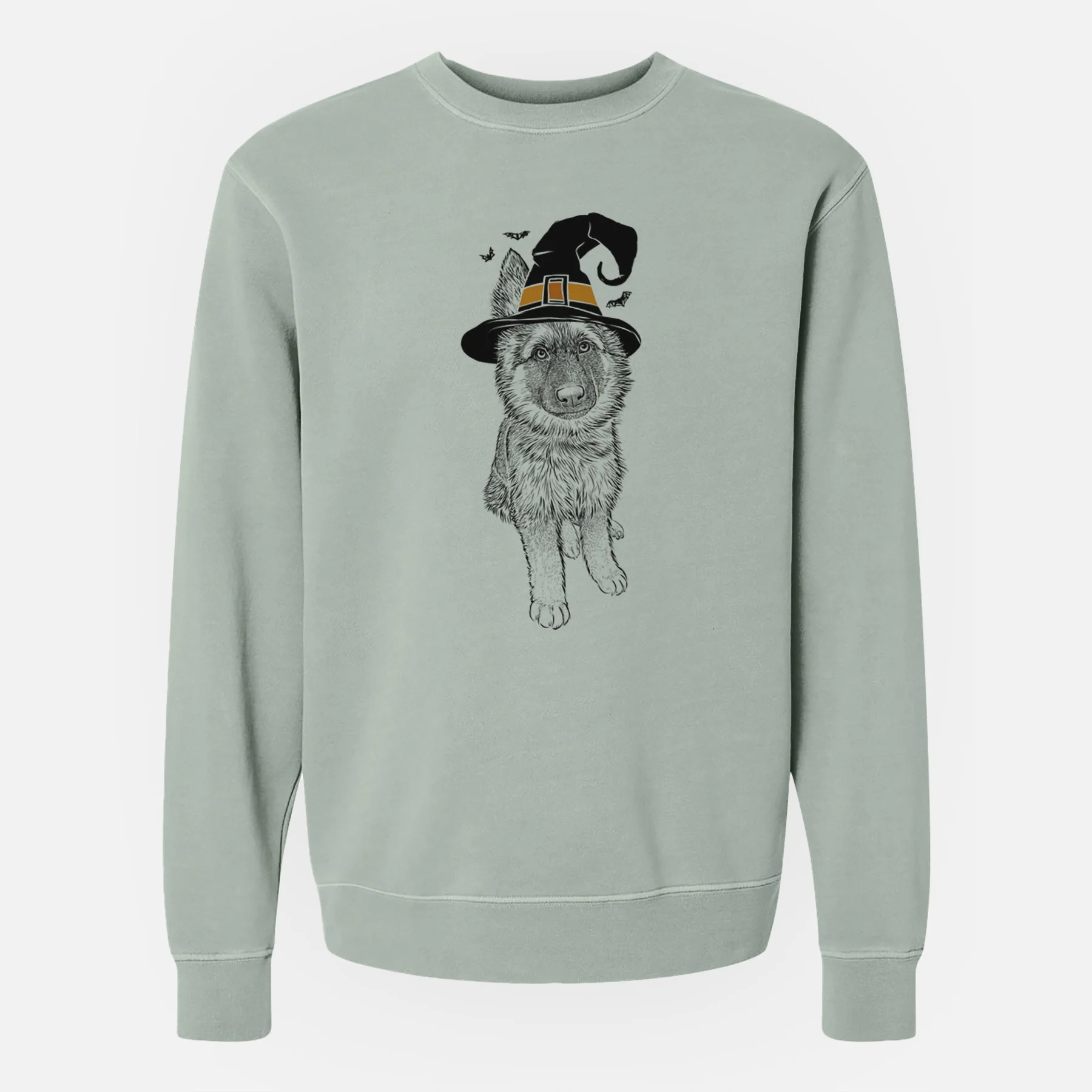 Witch Kuyo the German Shepherd - Unisex Pigment Dyed Crew Sweatshirt - Image 4