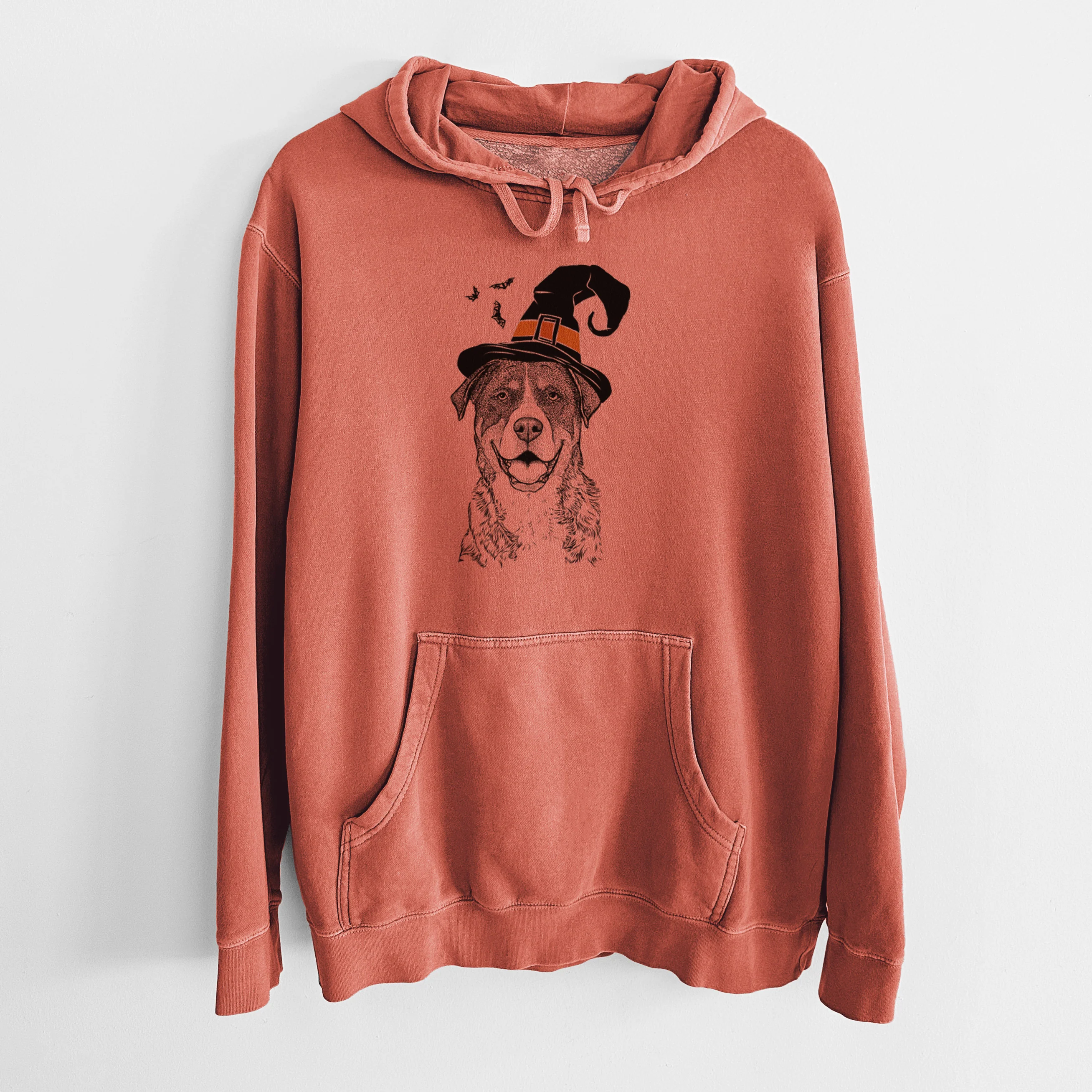 Witch Leon the Greater Swiss Mountain Dog - Unisex Pigment Dyed Hoodie - Image 7