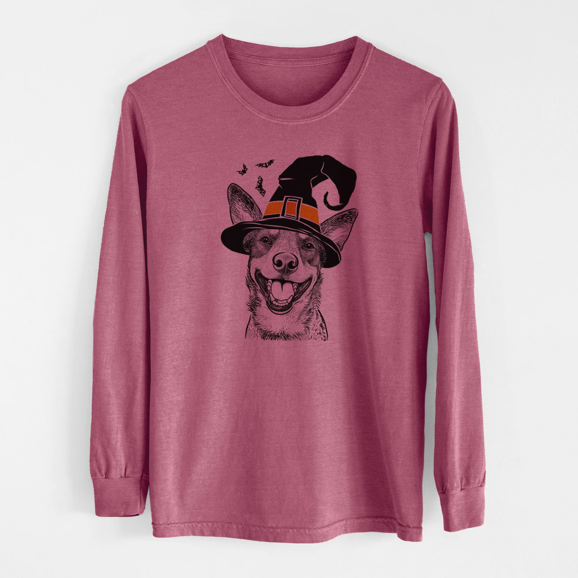 Witch Lily the Australian Cattle Dog - Men's Heavyweight 100% Cotton Long Sleeve - Image 11