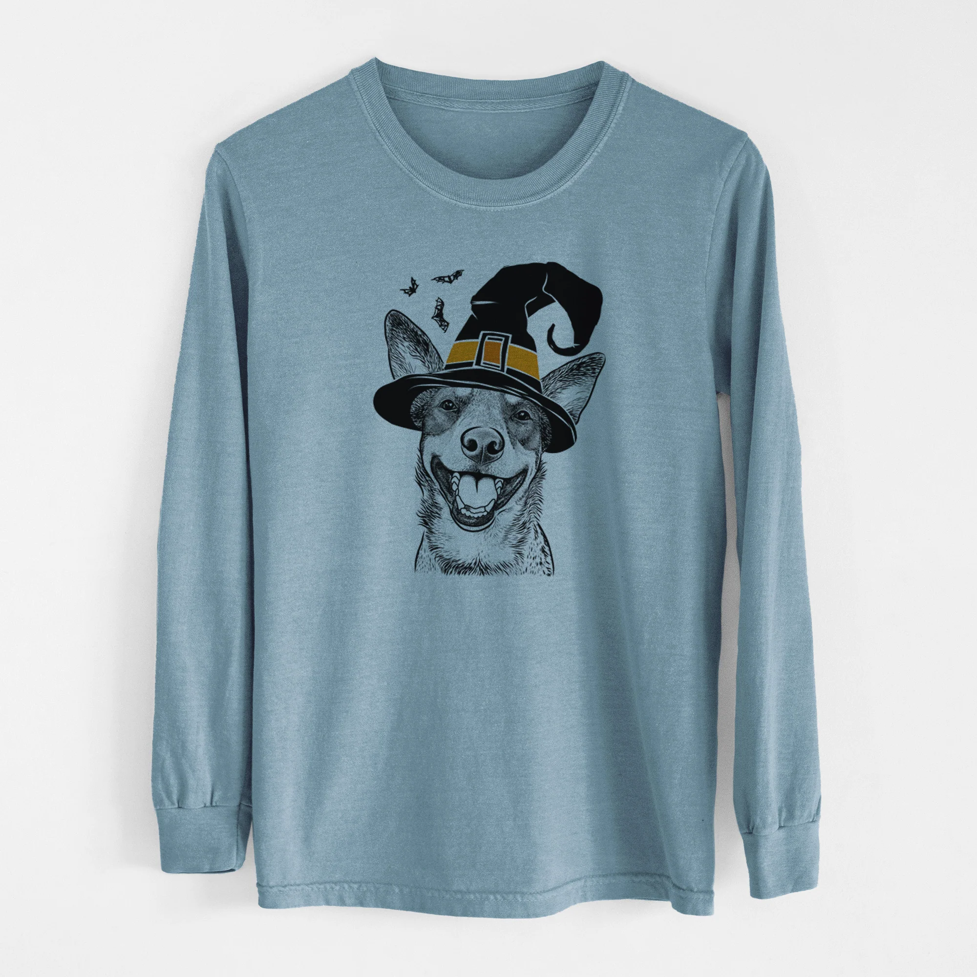 Witch Lily the Australian Cattle Dog - Men's Heavyweight 100% Cotton Long Sleeve - Image 8