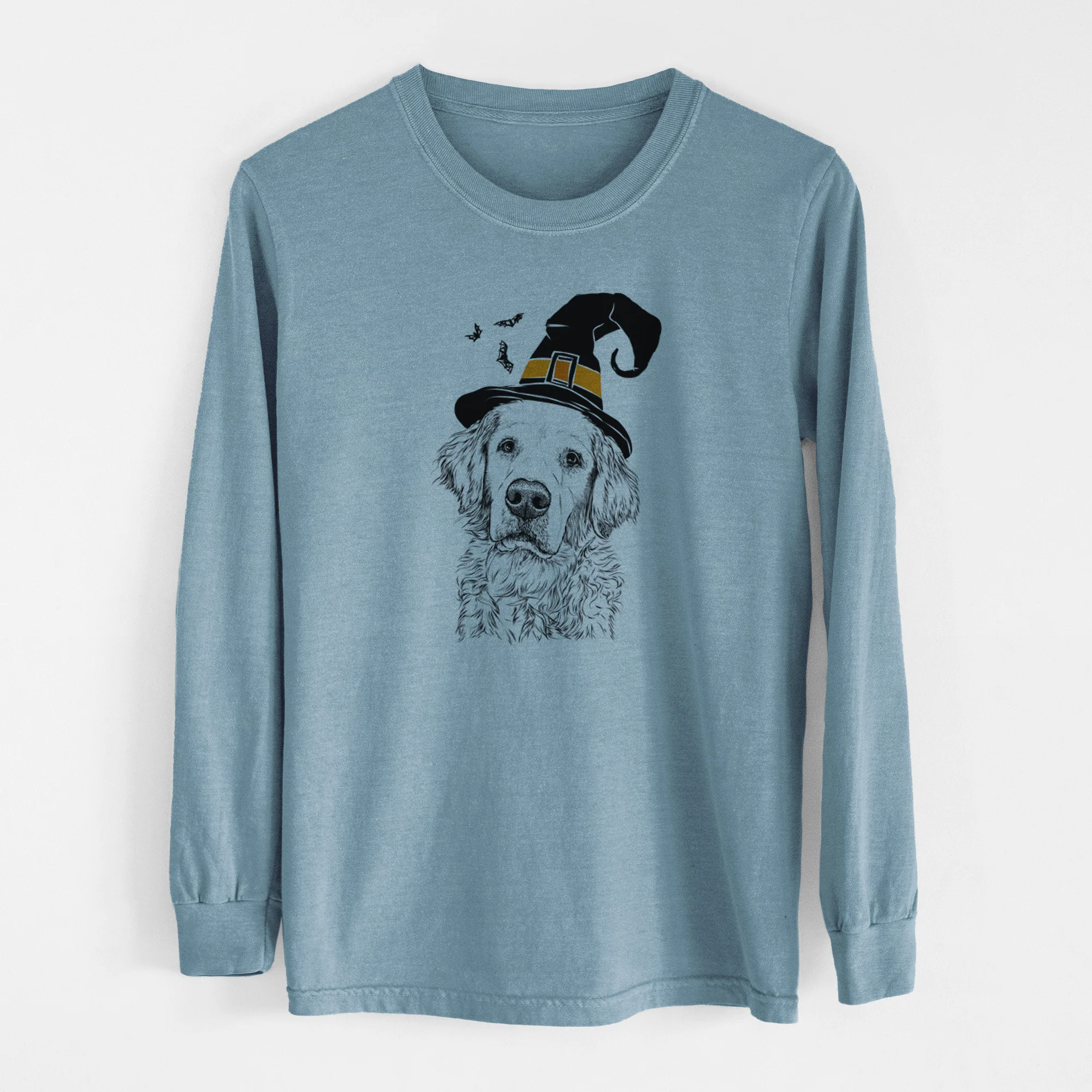 Witch Loganator the Golden Retriever - Men's Heavyweight 100% Cotton Long Sleeve - Image 8