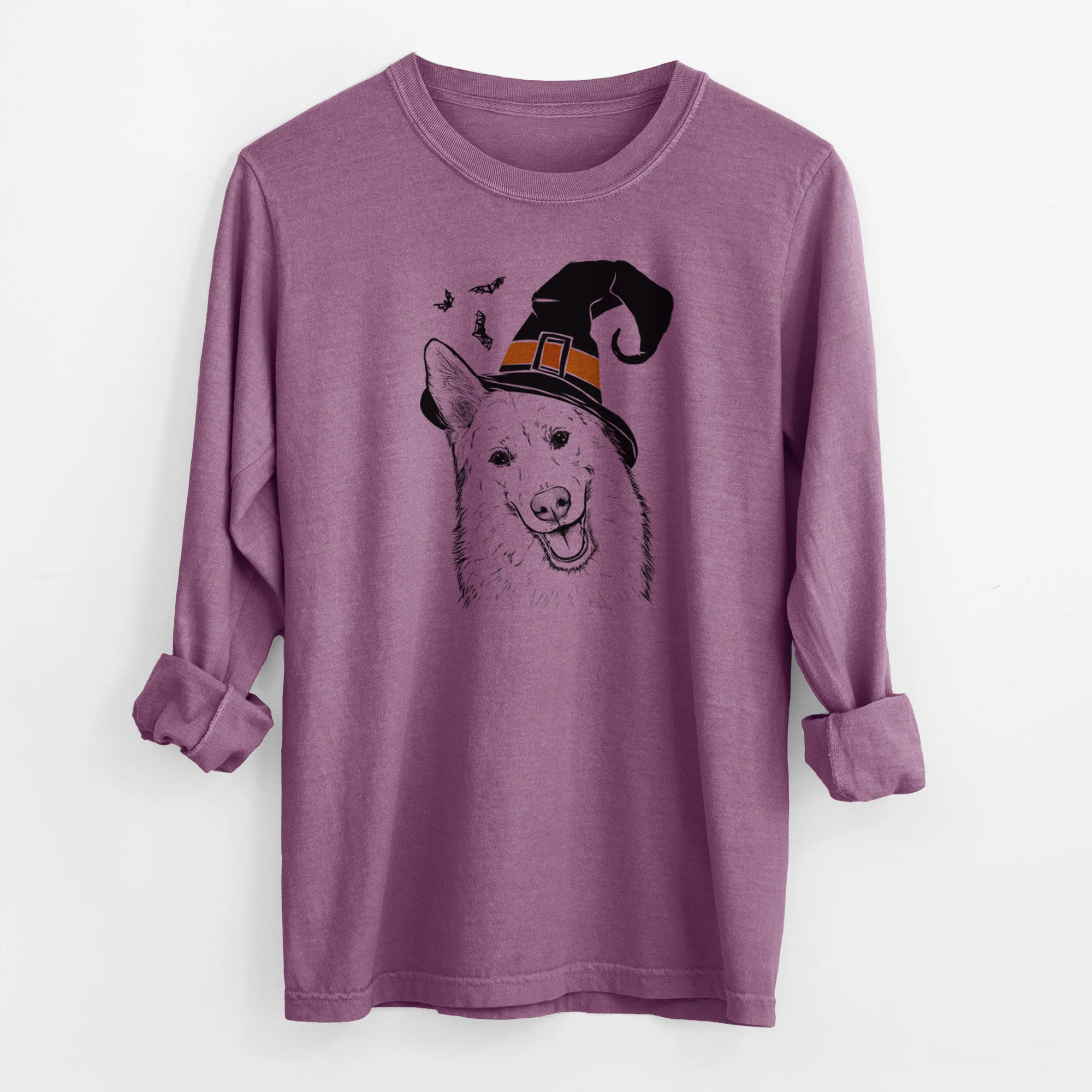 Witch Loki the Husky Shepherd Mix - Men's Heavyweight 100% Cotton Long Sleeve - Image 10