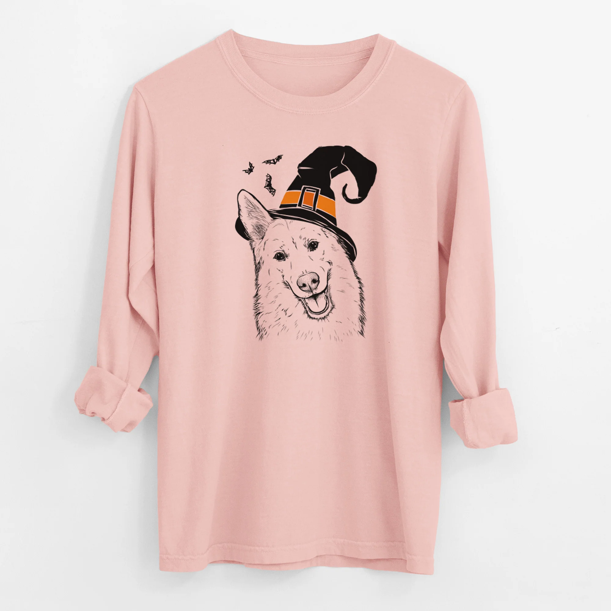 Witch Loki the Husky Shepherd Mix - Men's Heavyweight 100% Cotton Long Sleeve - Image 12