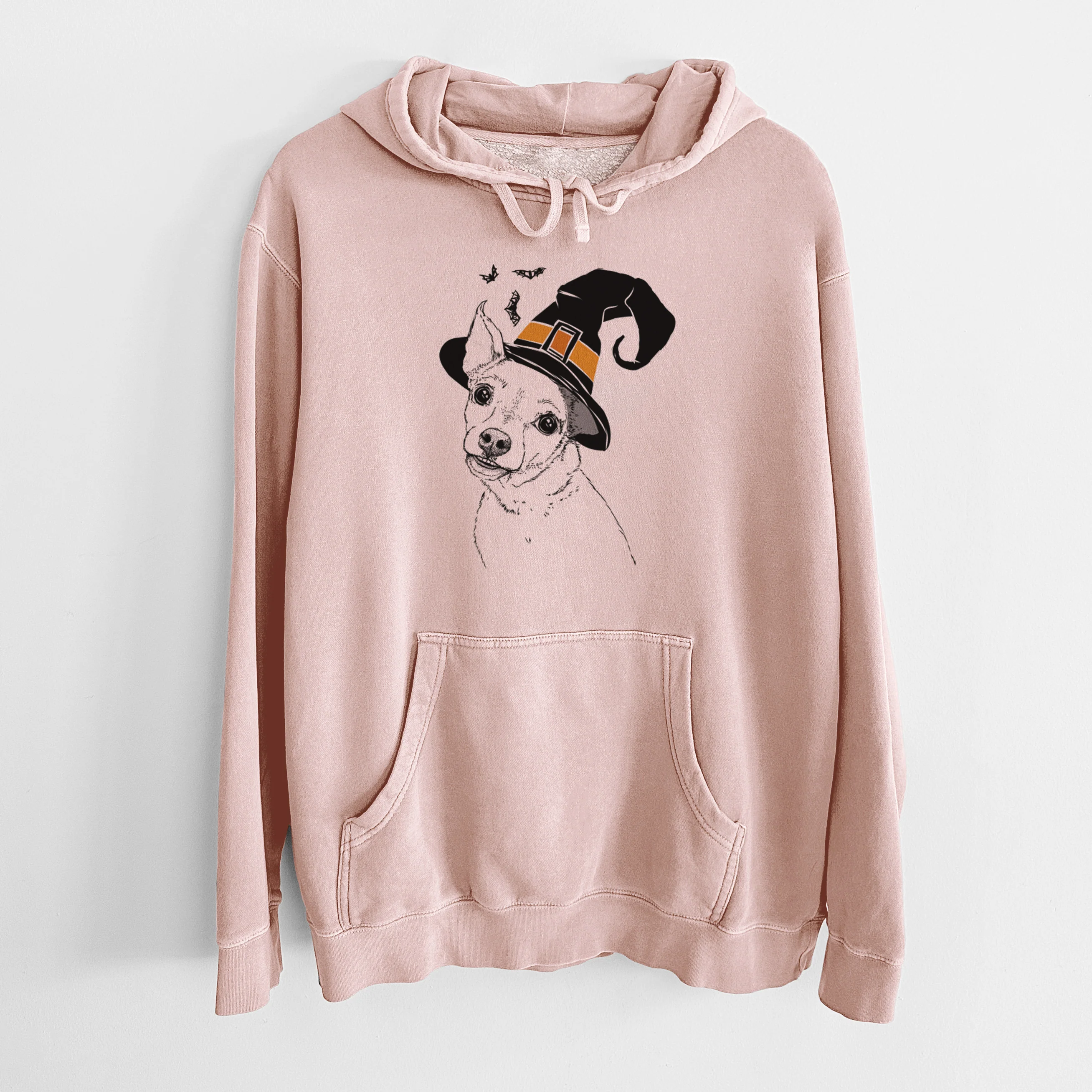 Witch Lola the Chiweenie - Unisex Pigment Dyed Hoodie - Image 5