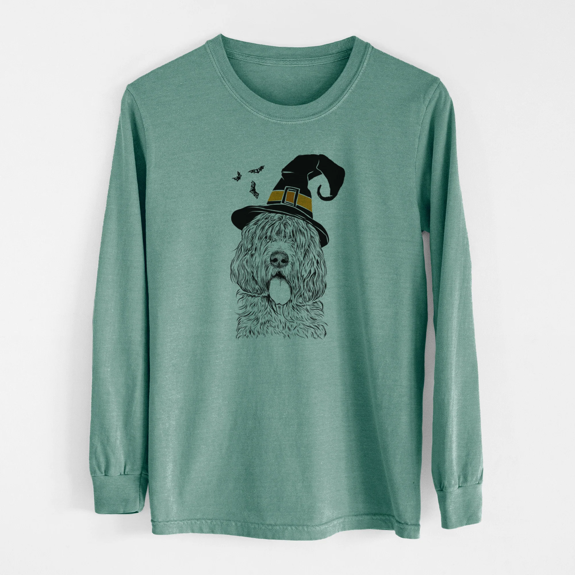 Witch Lou the Otterhound - Men's Heavyweight 100% Cotton Long Sleeve - Image 13