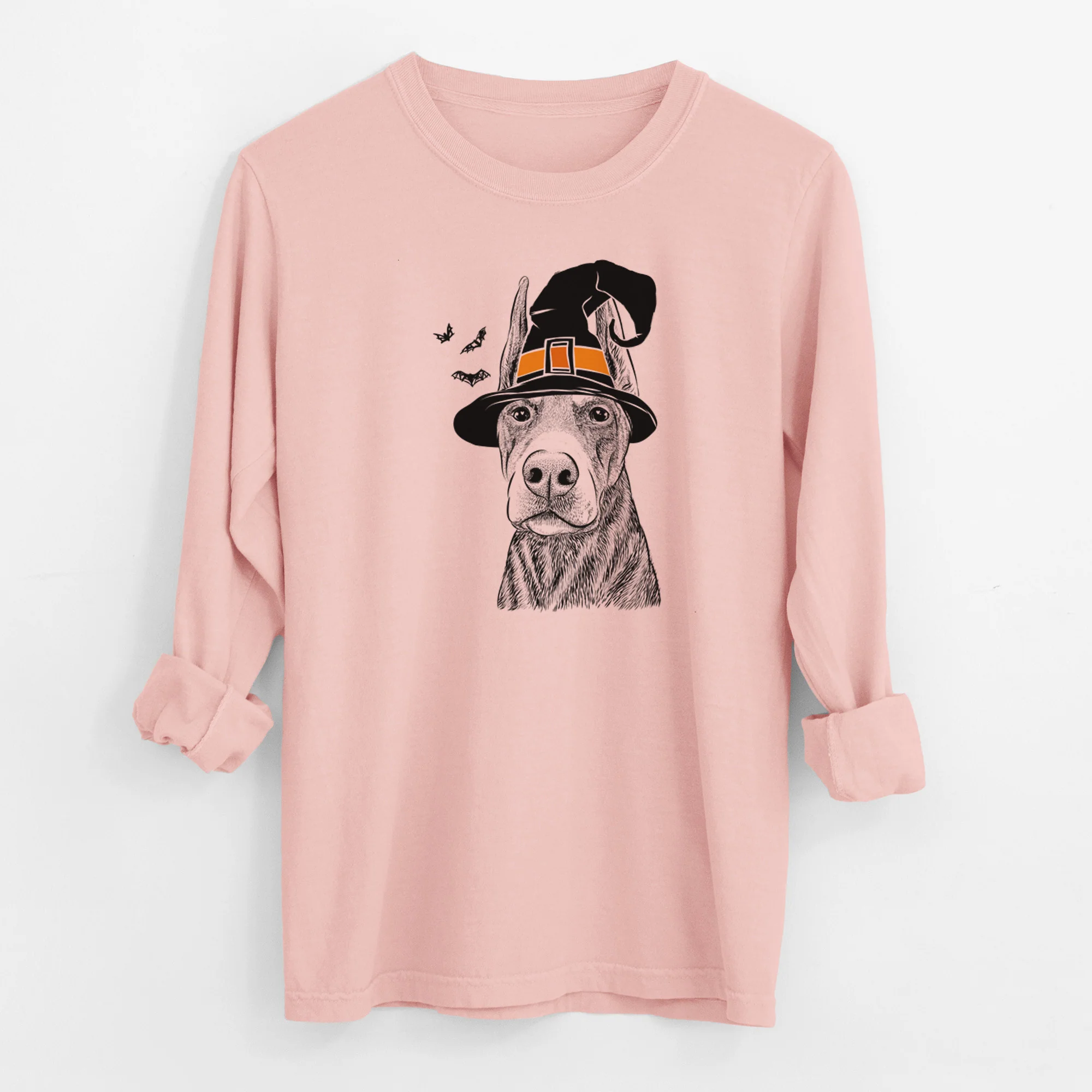 Witch Luna the Doberman Pinscher - Men's Heavyweight 100% Cotton Long Sleeve - Image 12