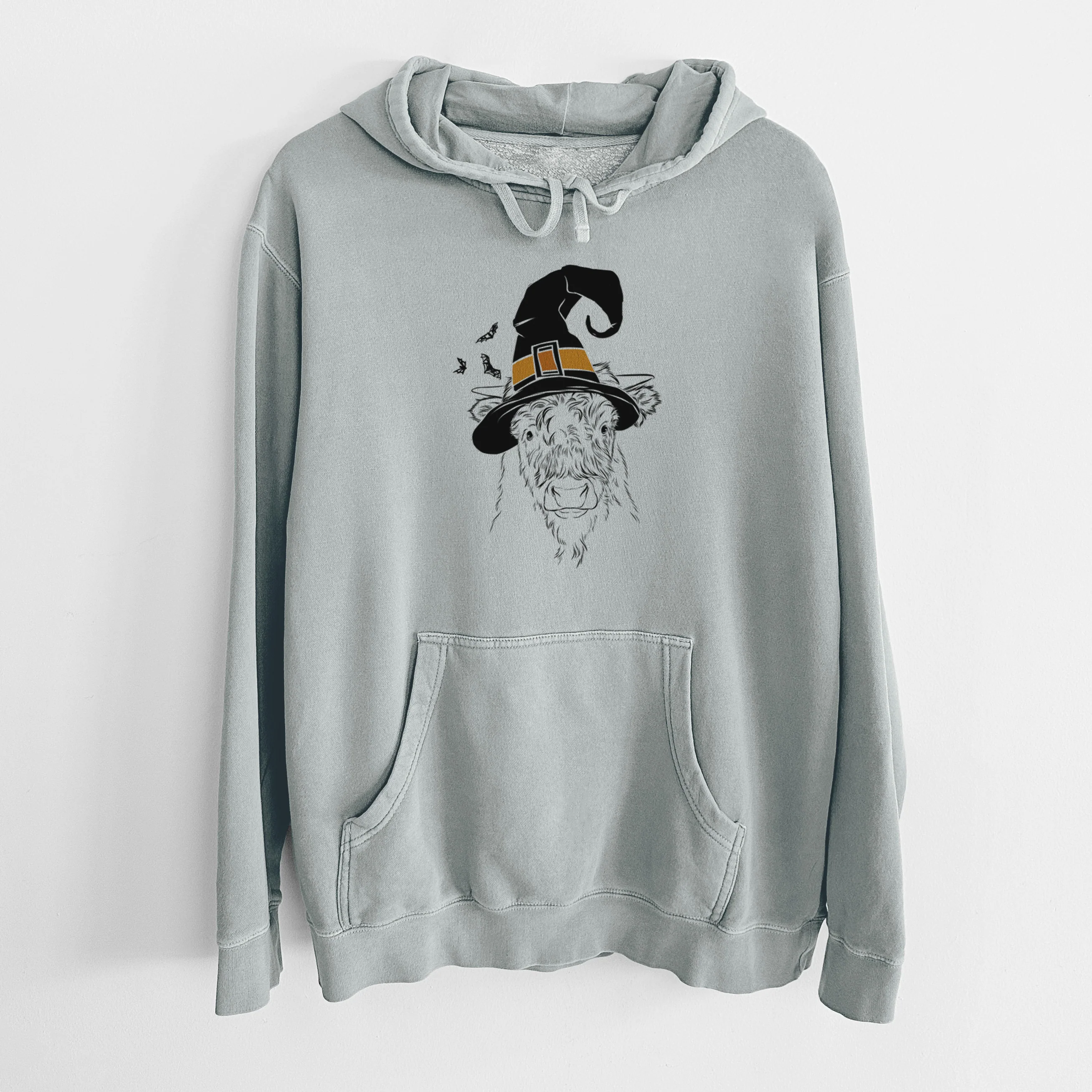 Witch Mack the Scottish Highland Cow - Unisex Pigment Dyed Hoodie - Image 6