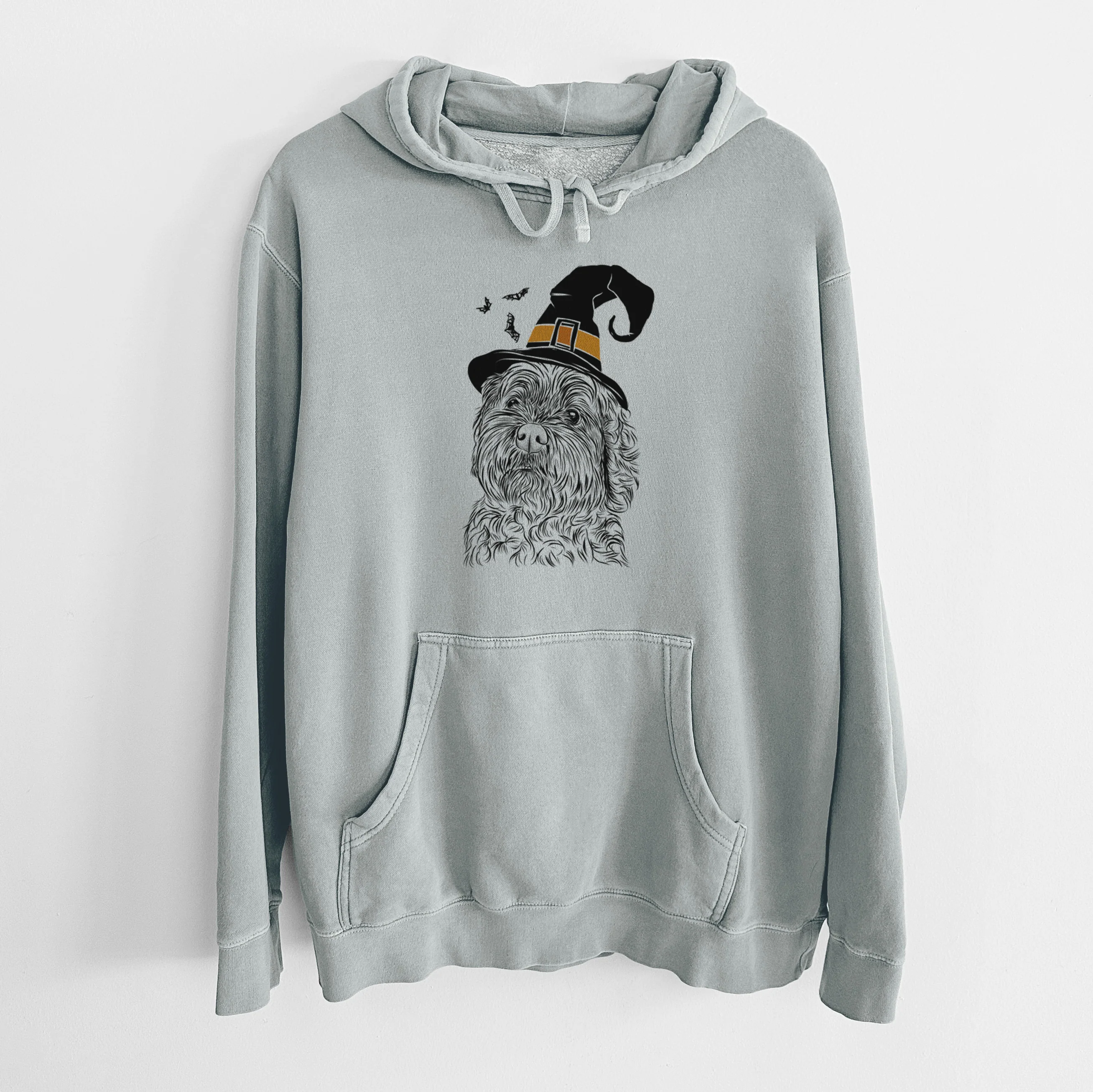 Witch Maggie Girl the Cockapoo - Unisex Pigment Dyed Hoodie - Image 6