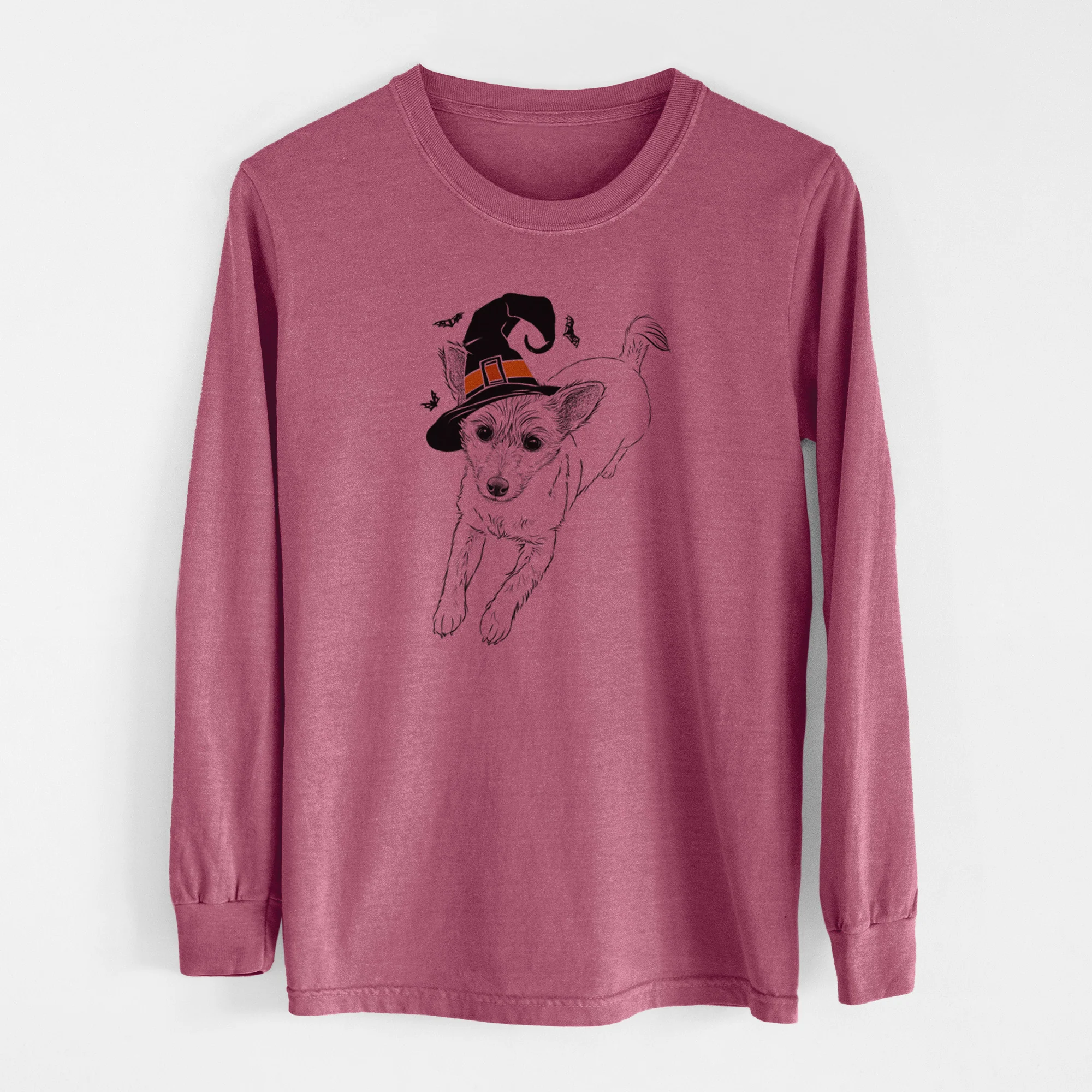 Witch Maisie the Terrier Mix - Men's Heavyweight 100% Cotton Long Sleeve - Image 10