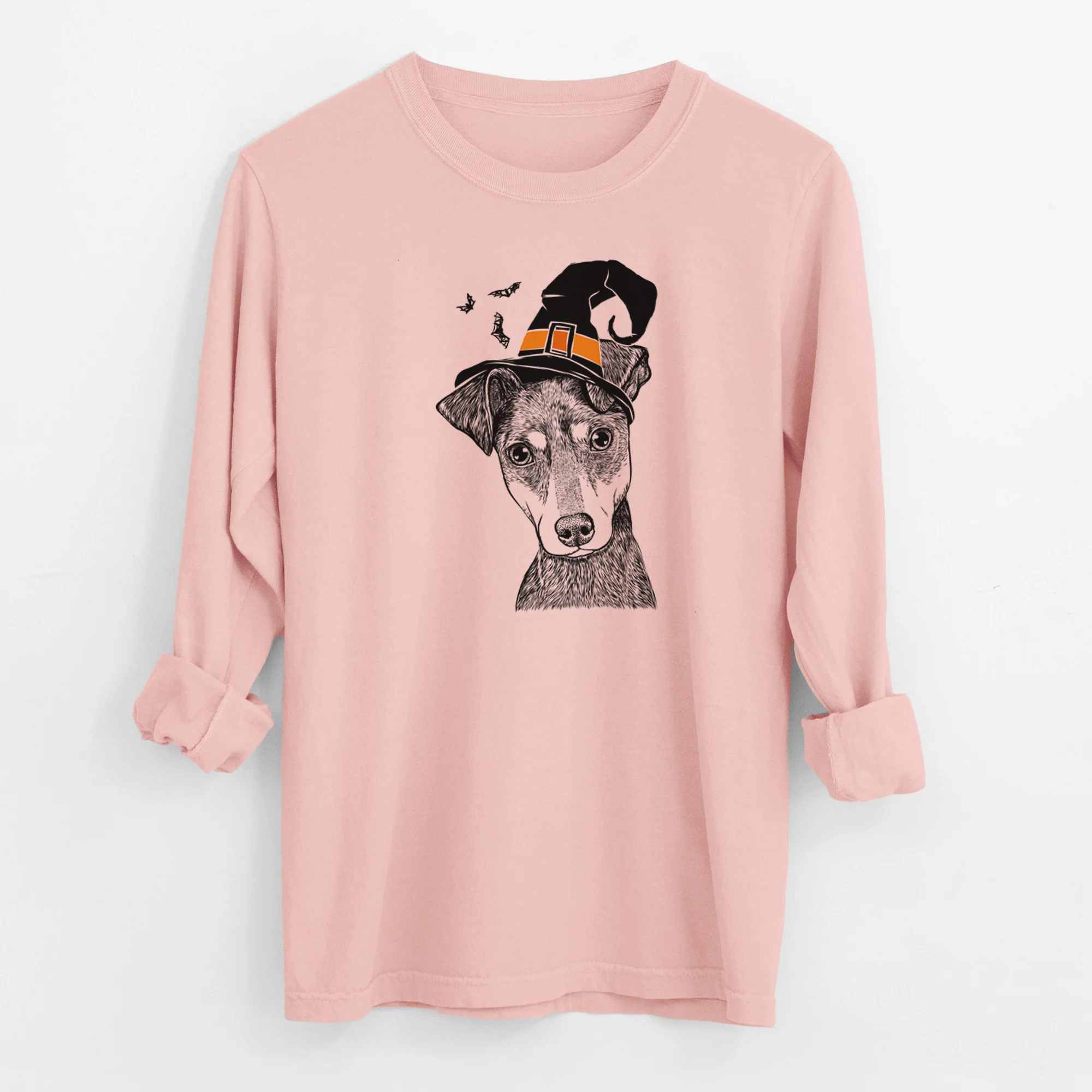 Witch Manny the Manchester Terrier - Men's Heavyweight 100% Cotton Long Sleeve - Image 12