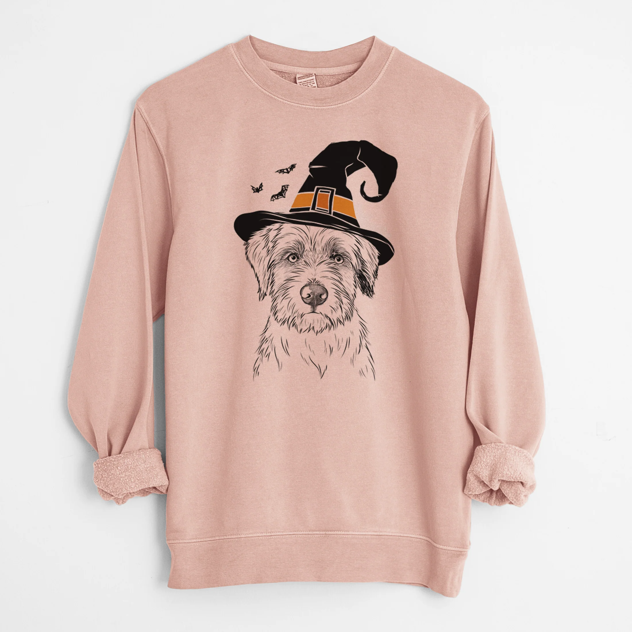 Witch Marek the Bernedoodle - Unisex Pigment Dyed Crew Sweatshirt - Image 5