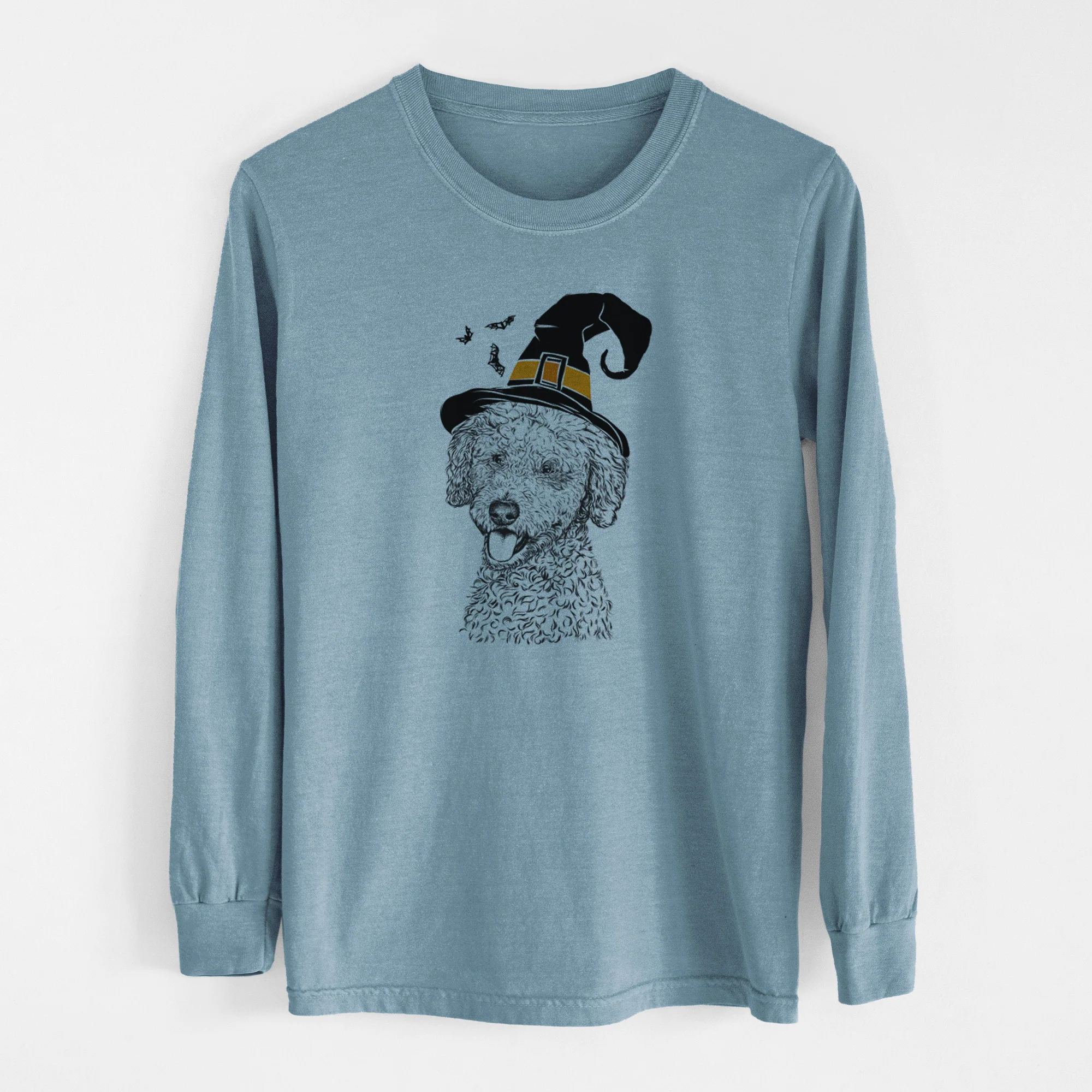 Witch Marlow the Goldendoodle - Men's Heavyweight 100% Cotton Long Sleeve - Image 8
