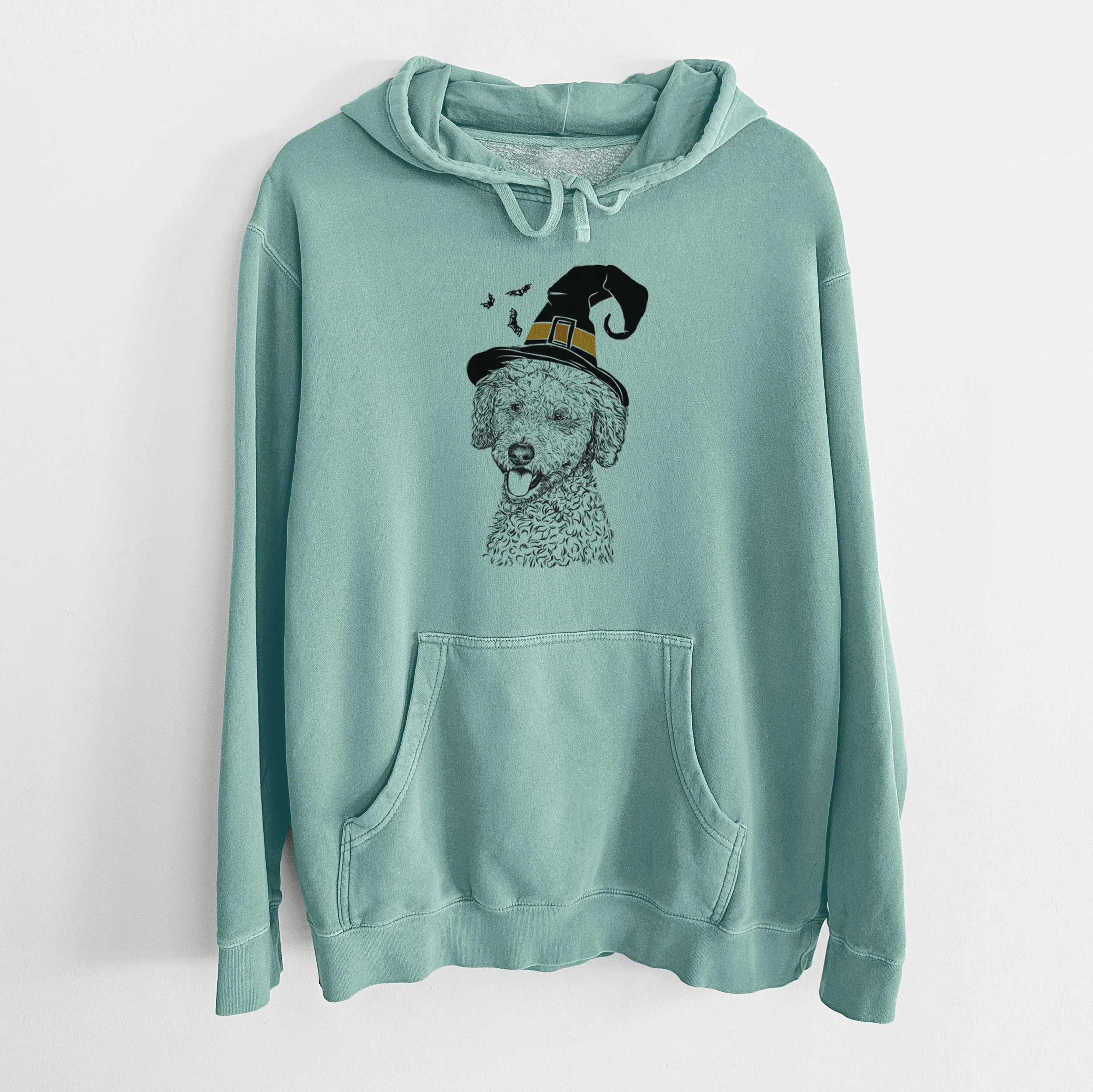 Witch Marlow the Goldendoodle - Unisex Pigment Dyed Hoodie - Image 8