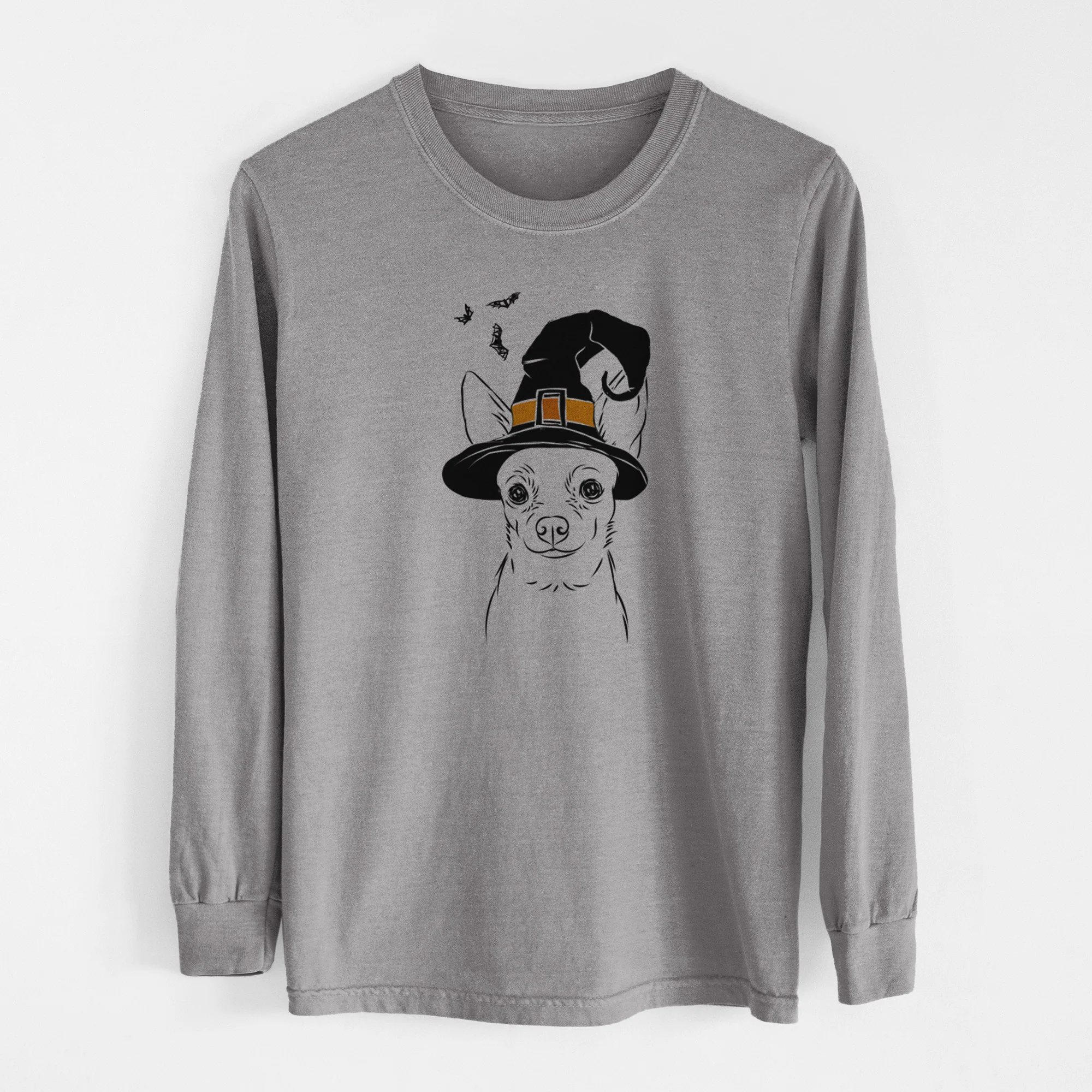 Witch Martini the Chihuahua - Men's Heavyweight 100% Cotton Long Sleeve - Image 7