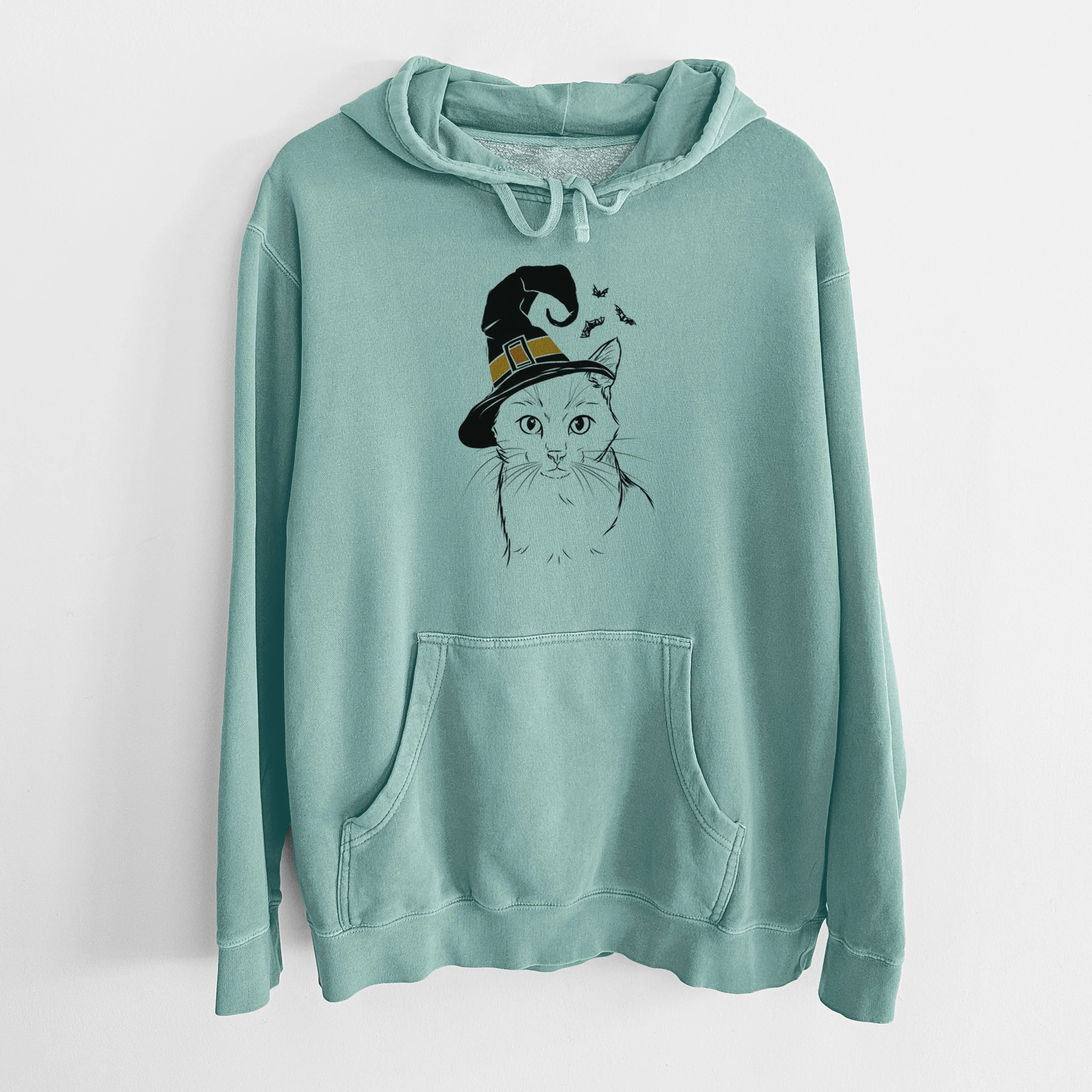 Witch Maverick the Cat - Unisex Pigment Dyed Hoodie - Image 8
