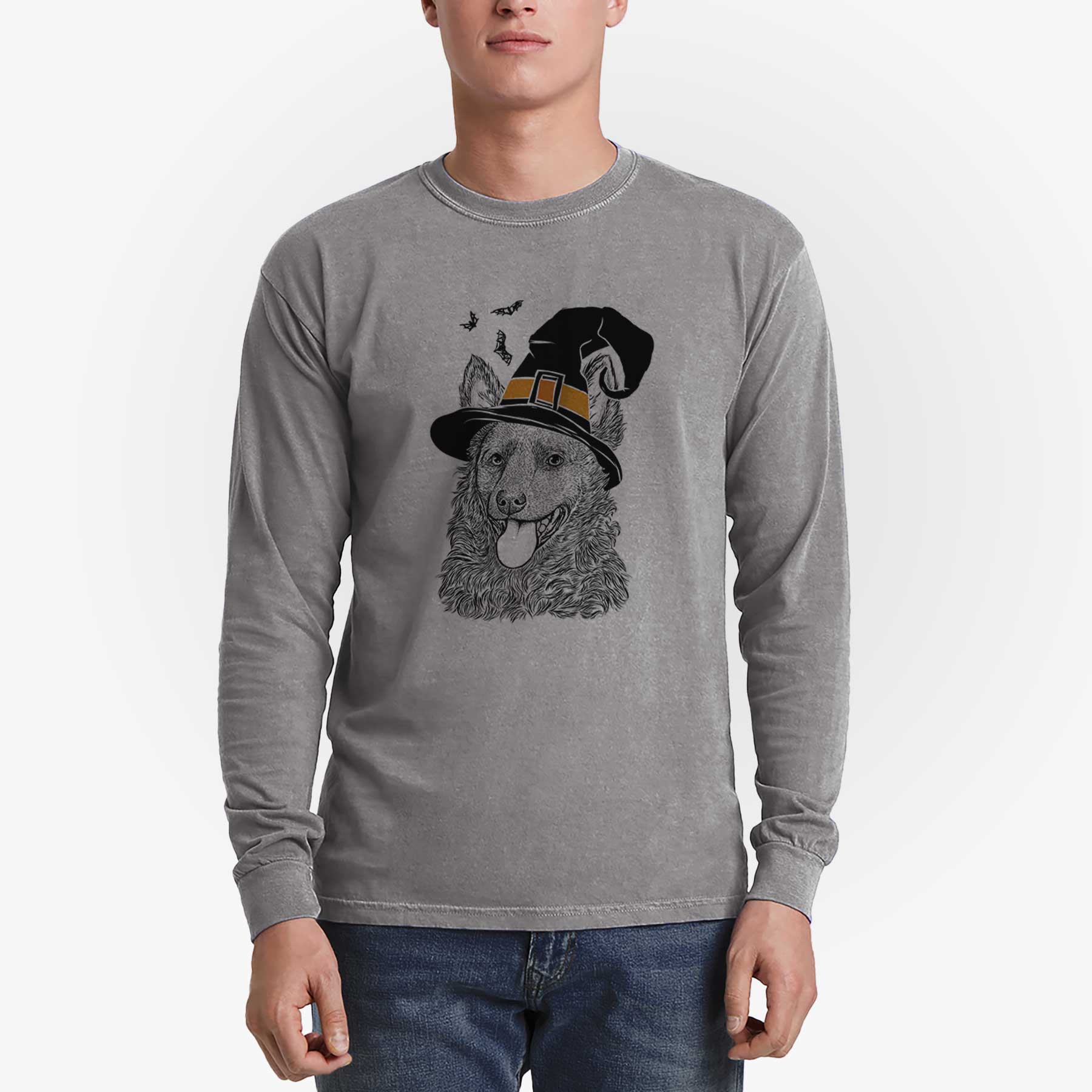 Witch Maximo the Mudi - Men's Heavyweight 100% Cotton Long Sleeve - Image 5