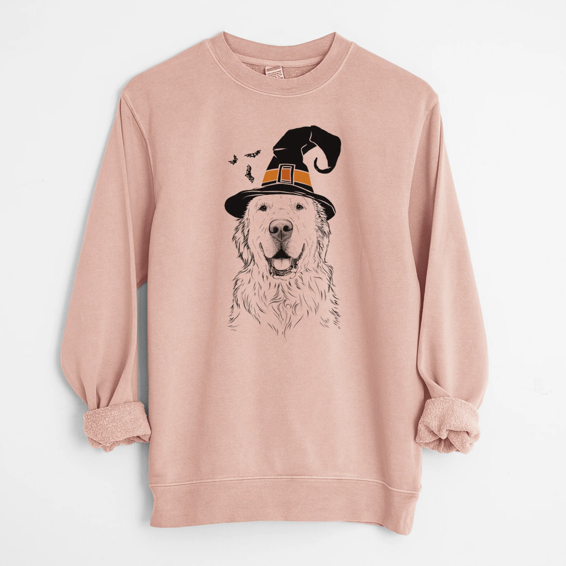Witch Maximus the Golden Retriever - Unisex Pigment Dyed Crew Sweatshirt - Image 5