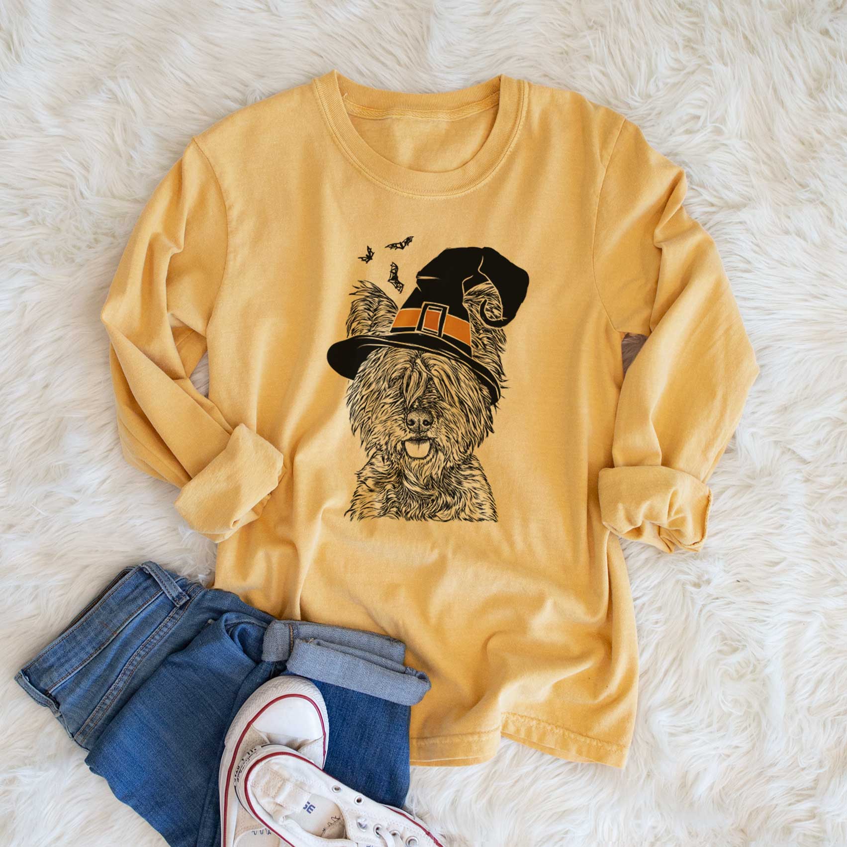 Witch McDuff the Cairn Terrier - Men's Heavyweight 100% Cotton Long Sleeve - Image 6