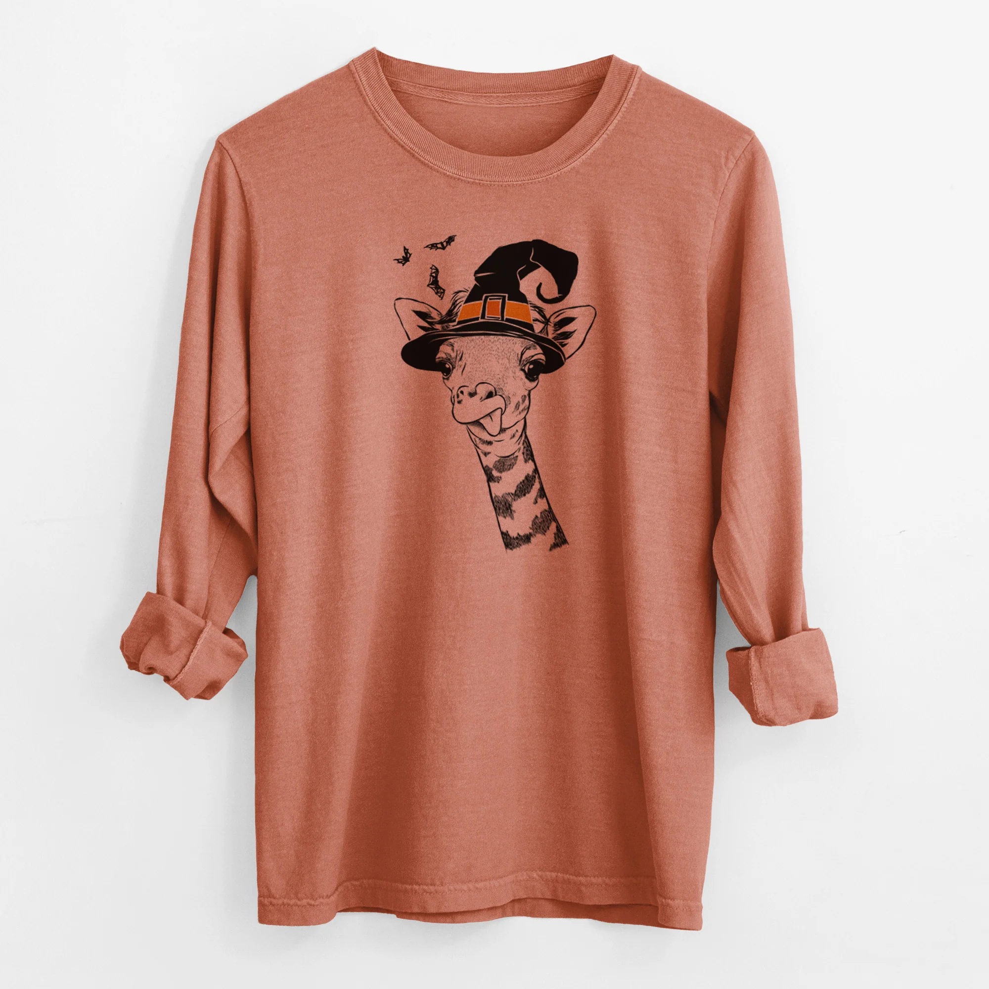 Witch Mel the Baby Giraffe - Men's Heavyweight 100% Cotton Long Sleeve