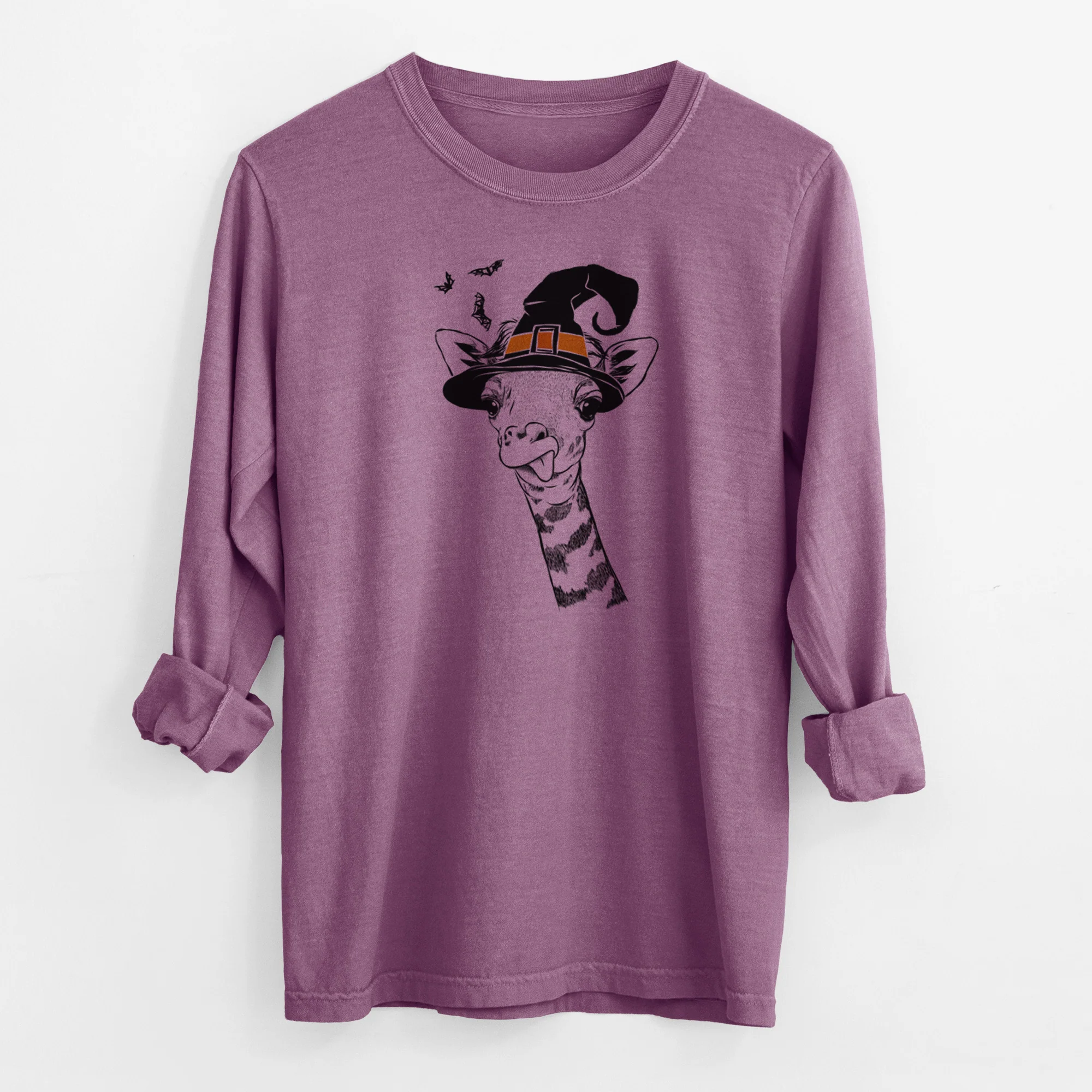Witch Mel the Baby Giraffe - Men's Heavyweight 100% Cotton Long Sleeve - Image 10