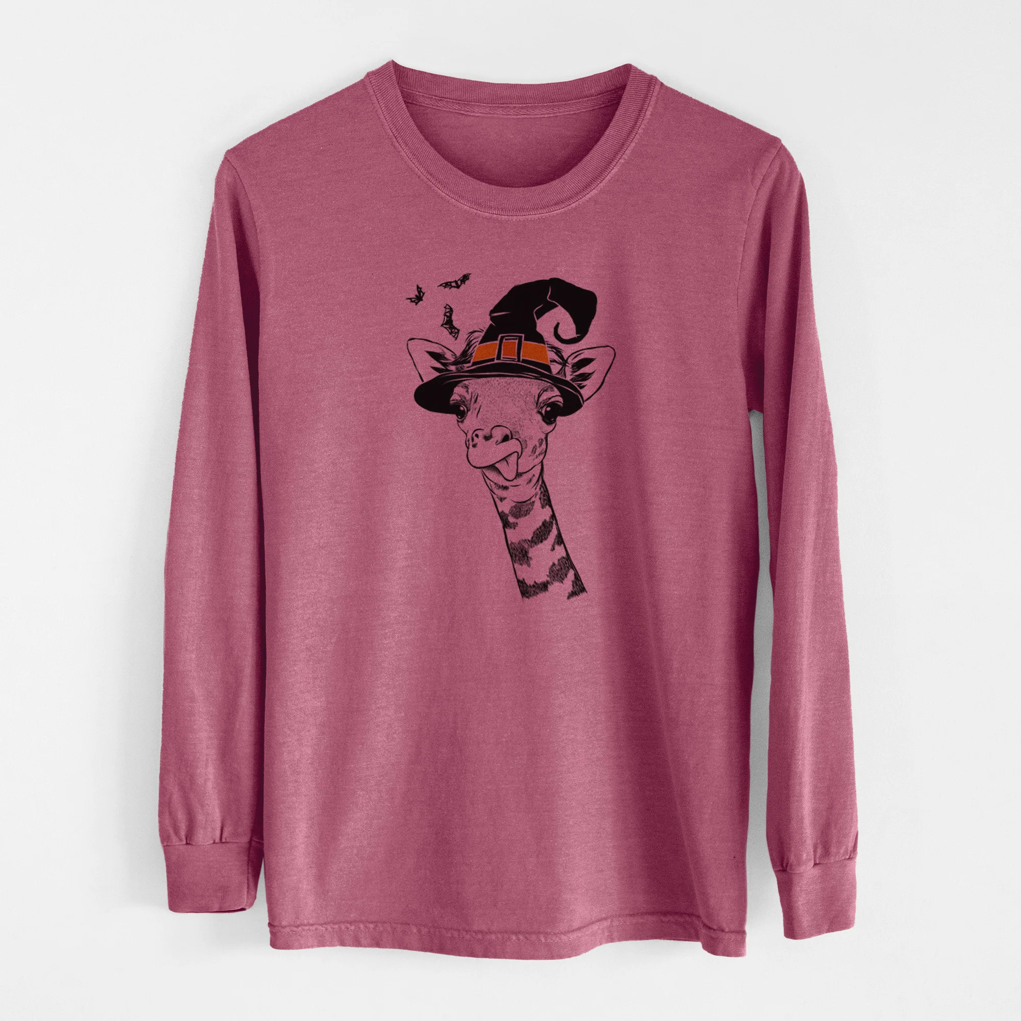 Witch Mel the Baby Giraffe - Men's Heavyweight 100% Cotton Long Sleeve - Image 11