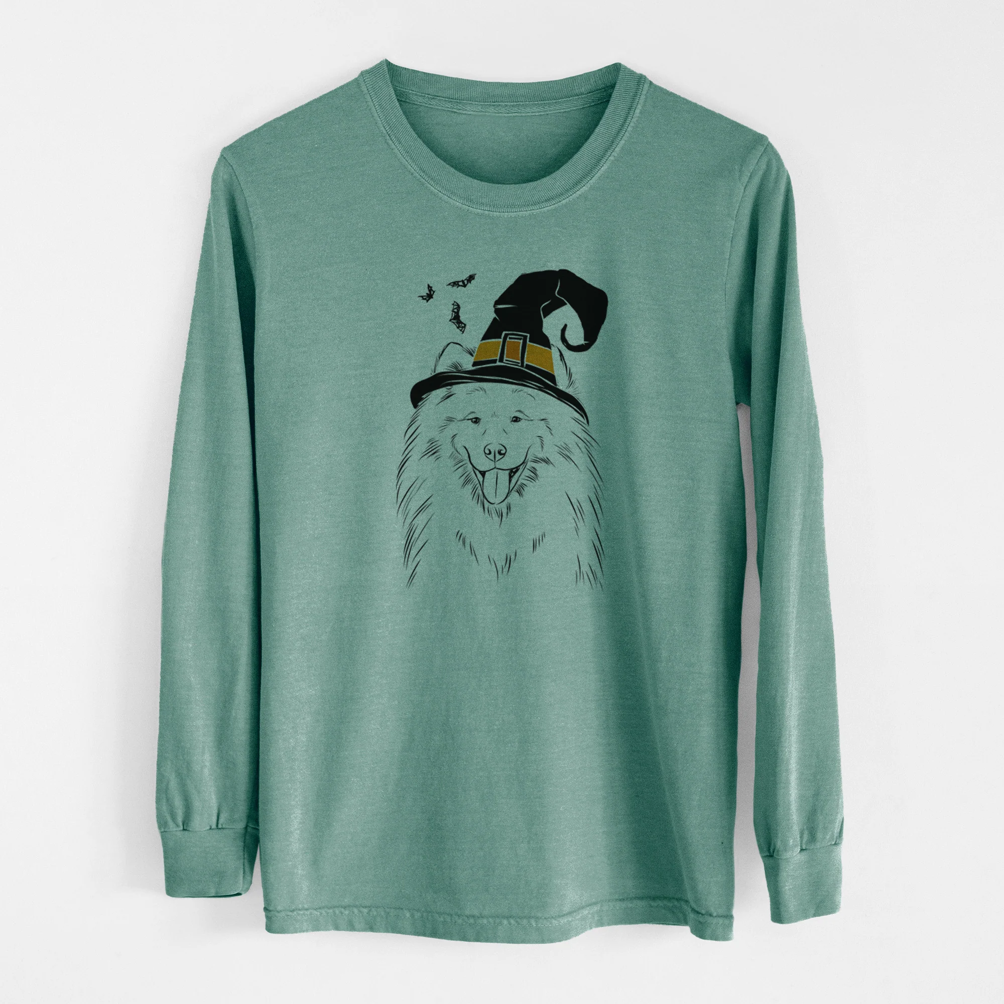 Witch Mikko the Samoyed - Men's Heavyweight 100% Cotton Long Sleeve - Image 13