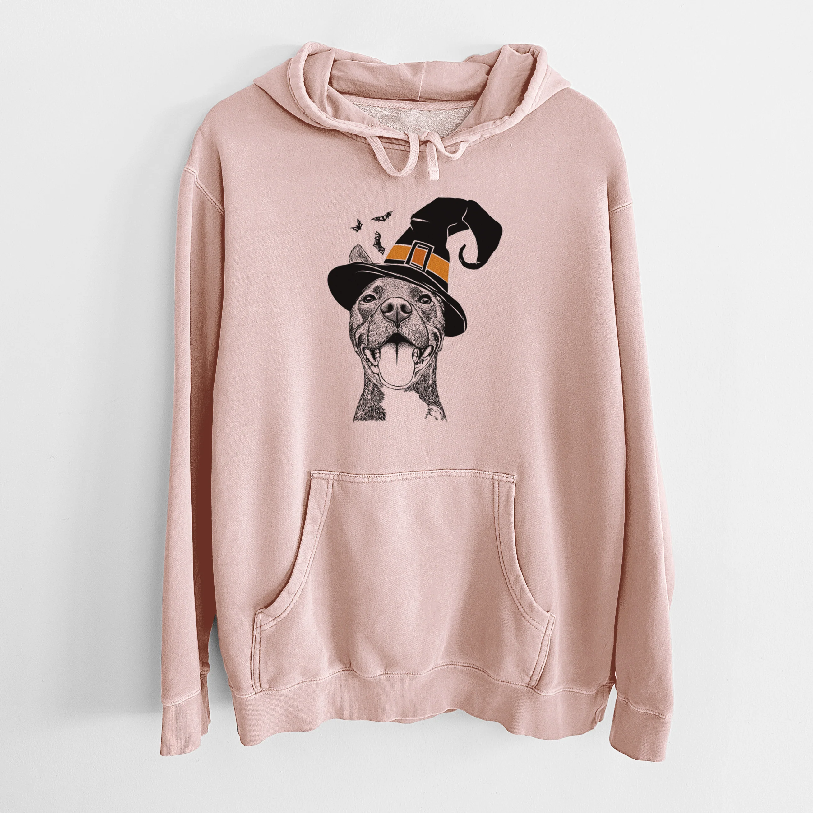 Witch Milo the Pitbull Mix - Unisex Pigment Dyed Hoodie - Image 5