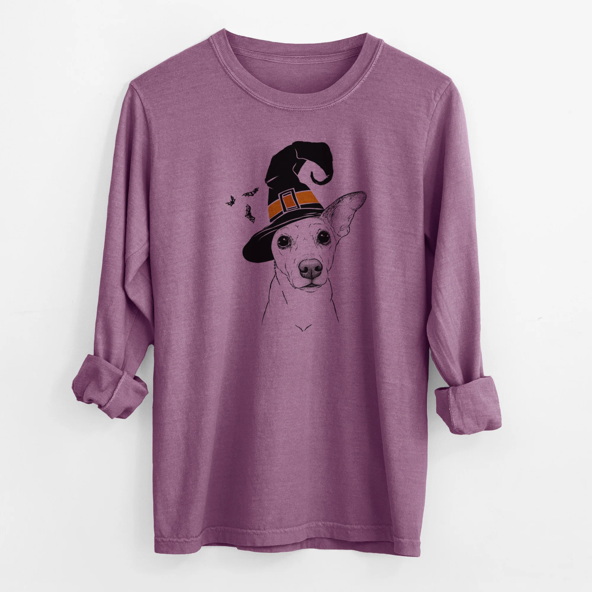 Witch Molly the Jack Russell Terrier - Men's Heavyweight 100% Cotton Long Sleeve - Image 10