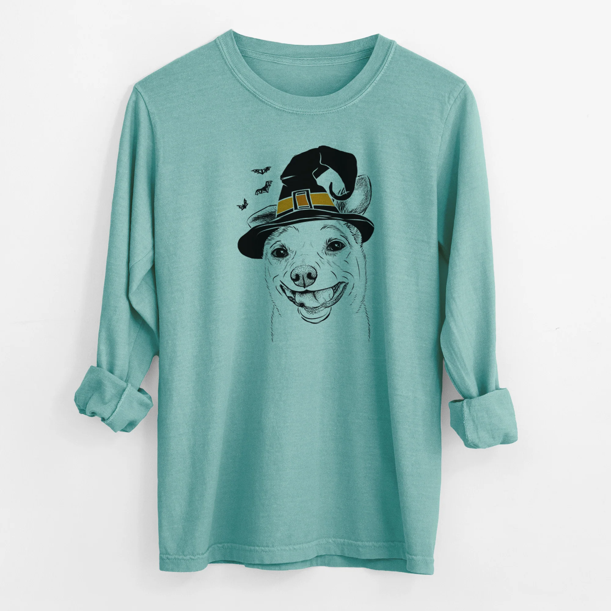 Witch Mortimer the Mixed Breed - Men's Heavyweight 100% Cotton Long Sleeve - Image 8