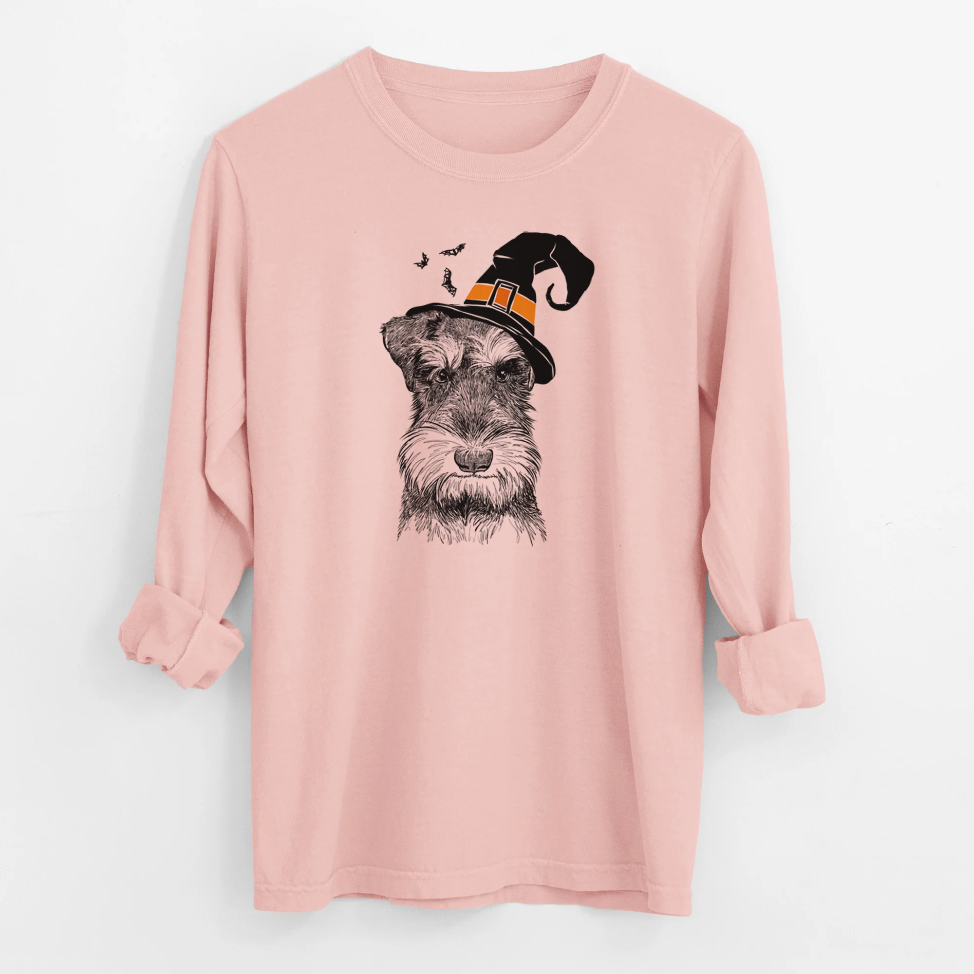 Witch Murphy the Mini Schnauzer - Men's Heavyweight 100% Cotton Long Sleeve - Image 12
