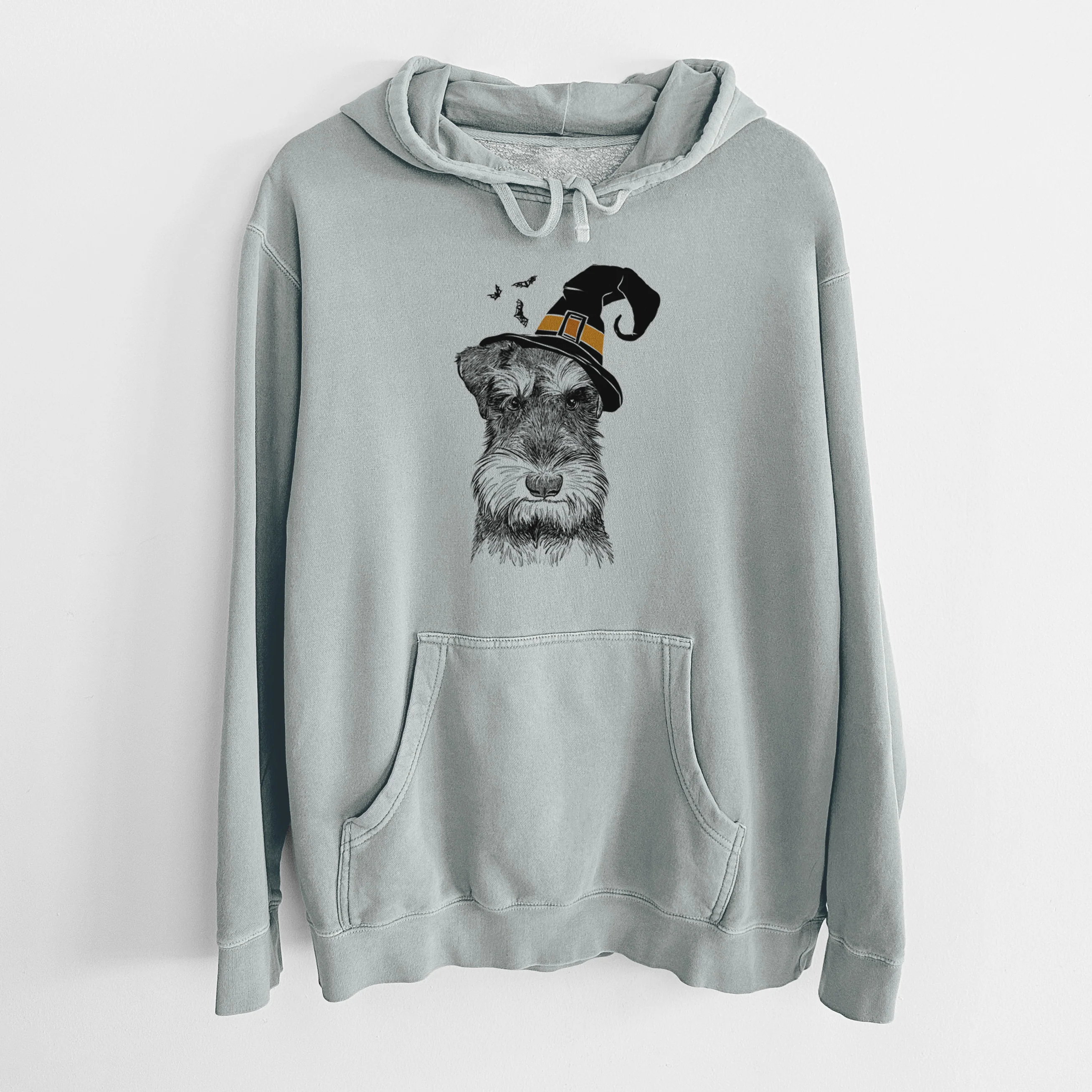 Witch Murphy the Mini Schnauzer - Unisex Pigment Dyed Hoodie - Image 6