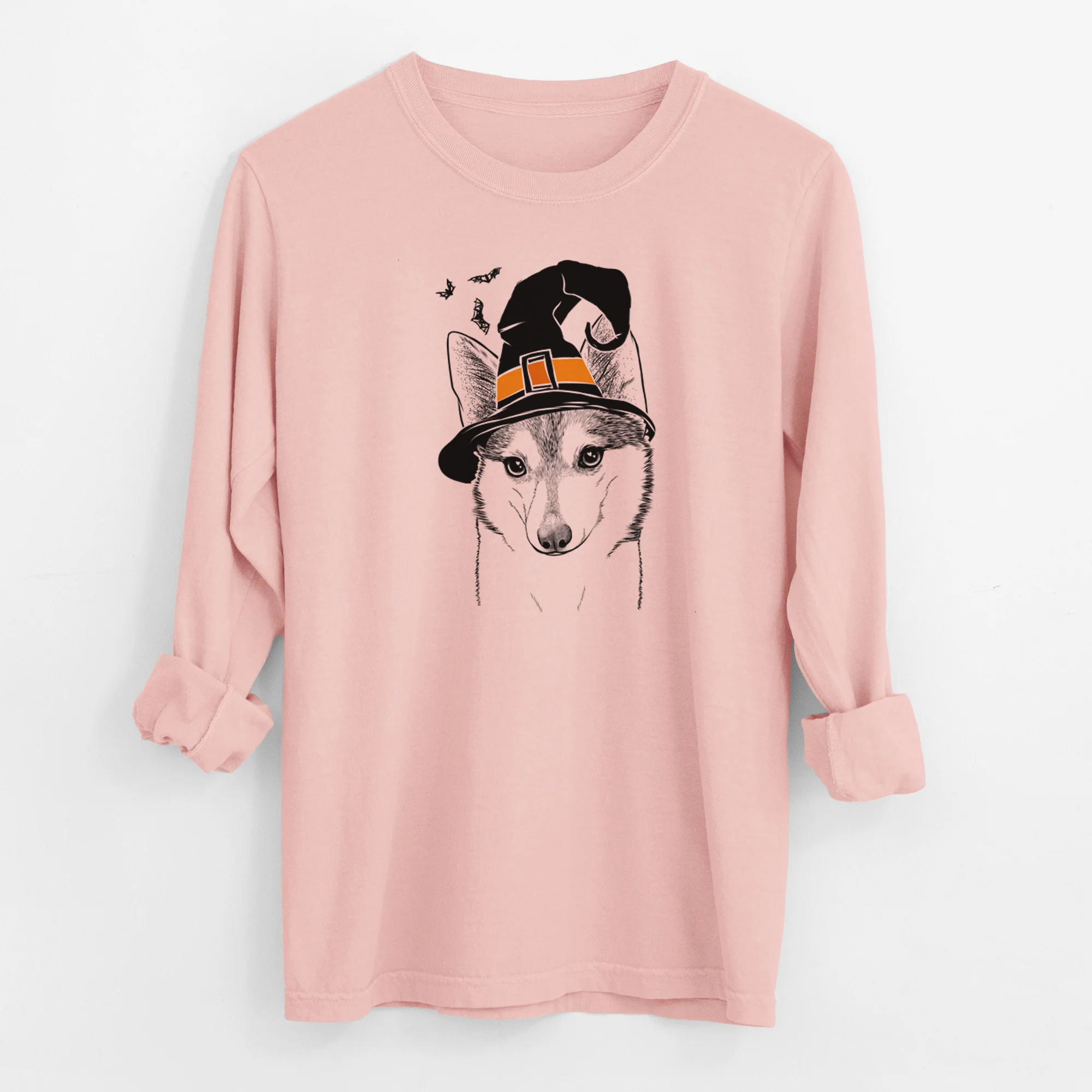 Witch Nami the Alaskan Klee Kai - Men's Heavyweight 100% Cotton Long Sleeve - Image 12