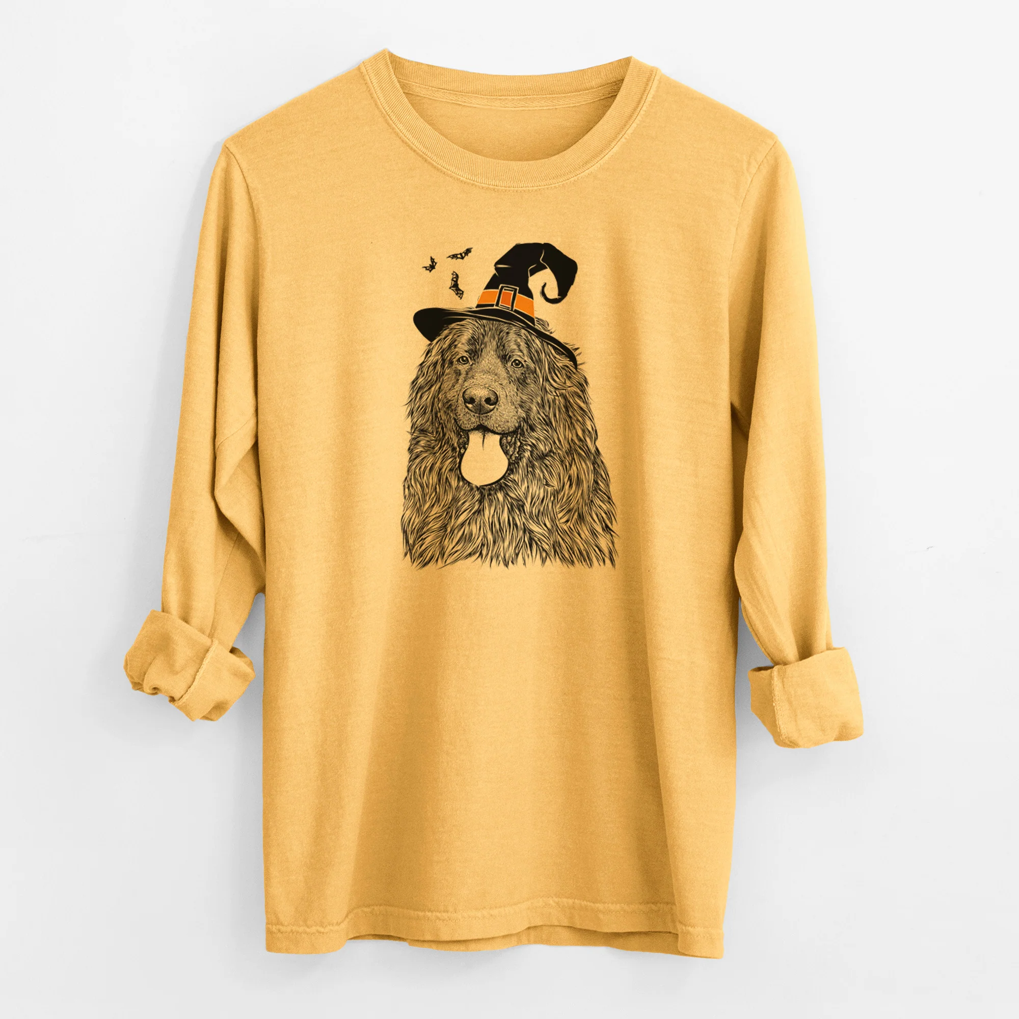 Witch Neptune the Newfoundland - Men's Heavyweight 100% Cotton Long Sleeve - Image 3