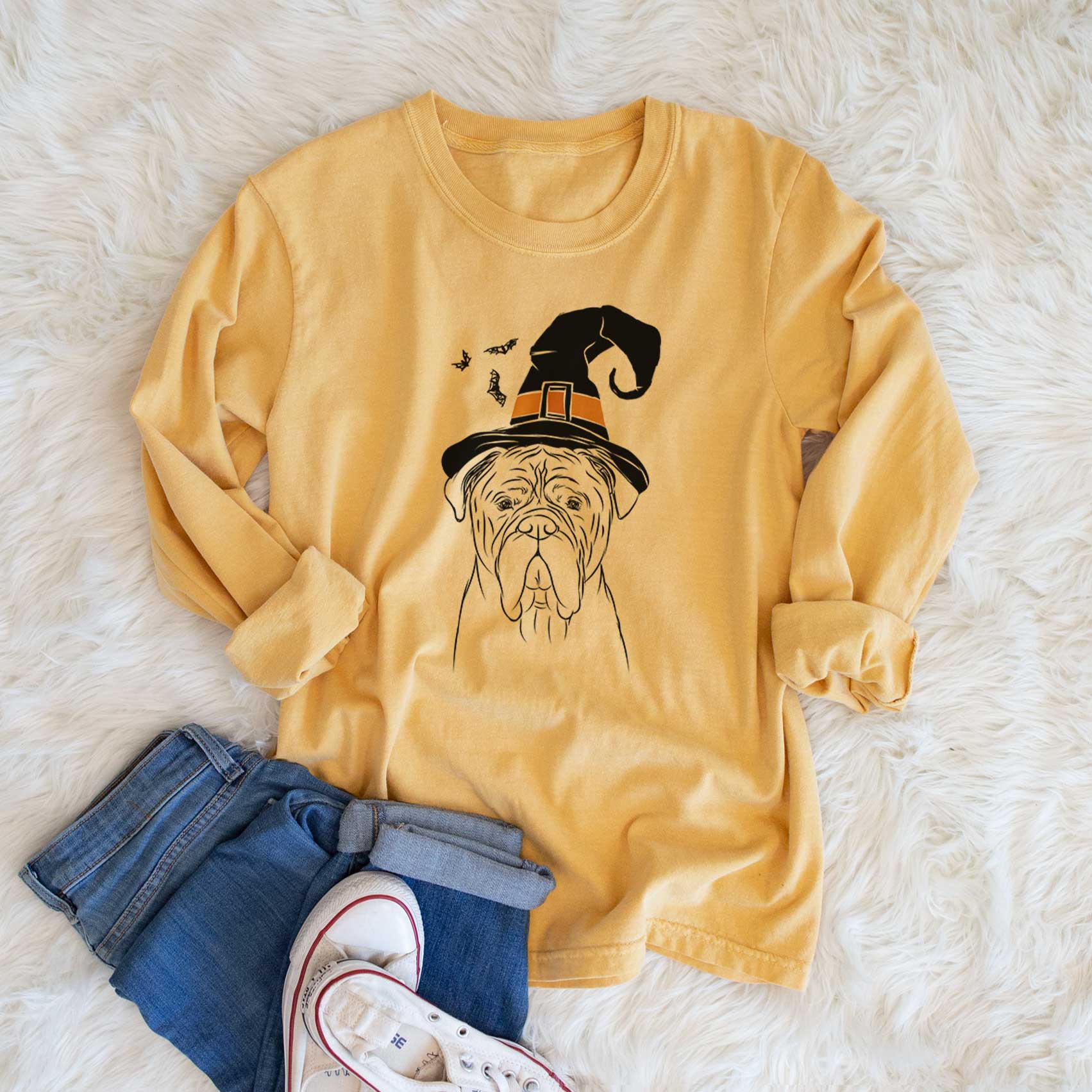 Witch Nolan the Bull Mastiff - Men's Heavyweight 100% Cotton Long Sleeve - Image 6