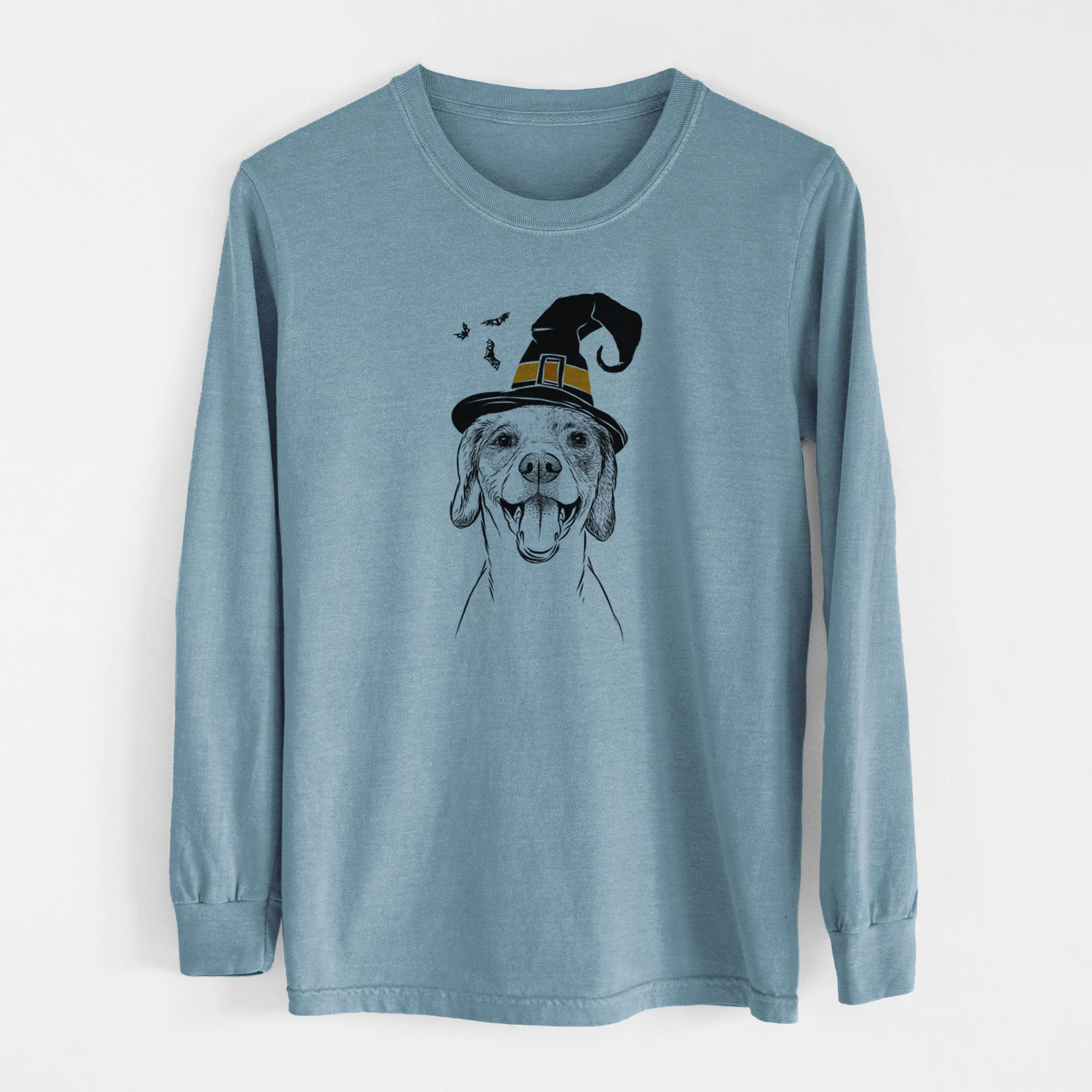 Witch Obi the Beagle Mix - Men's Heavyweight 100% Cotton Long Sleeve - Image 8