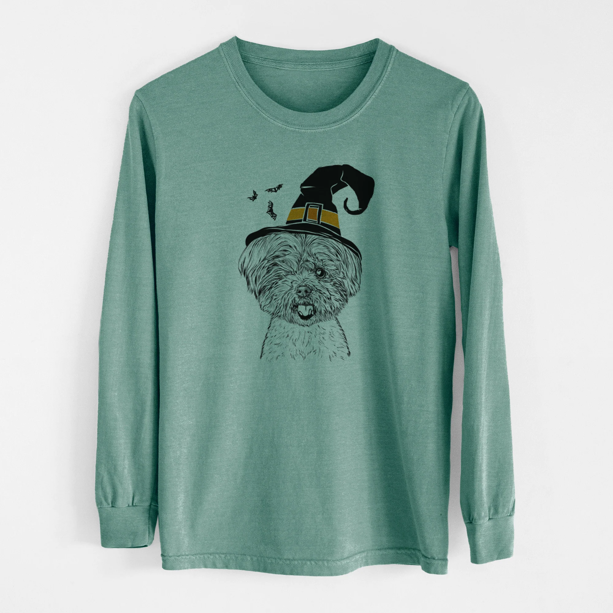 Witch Oliver the Yorkie Mix - Men's Heavyweight 100% Cotton Long Sleeve - Image 13