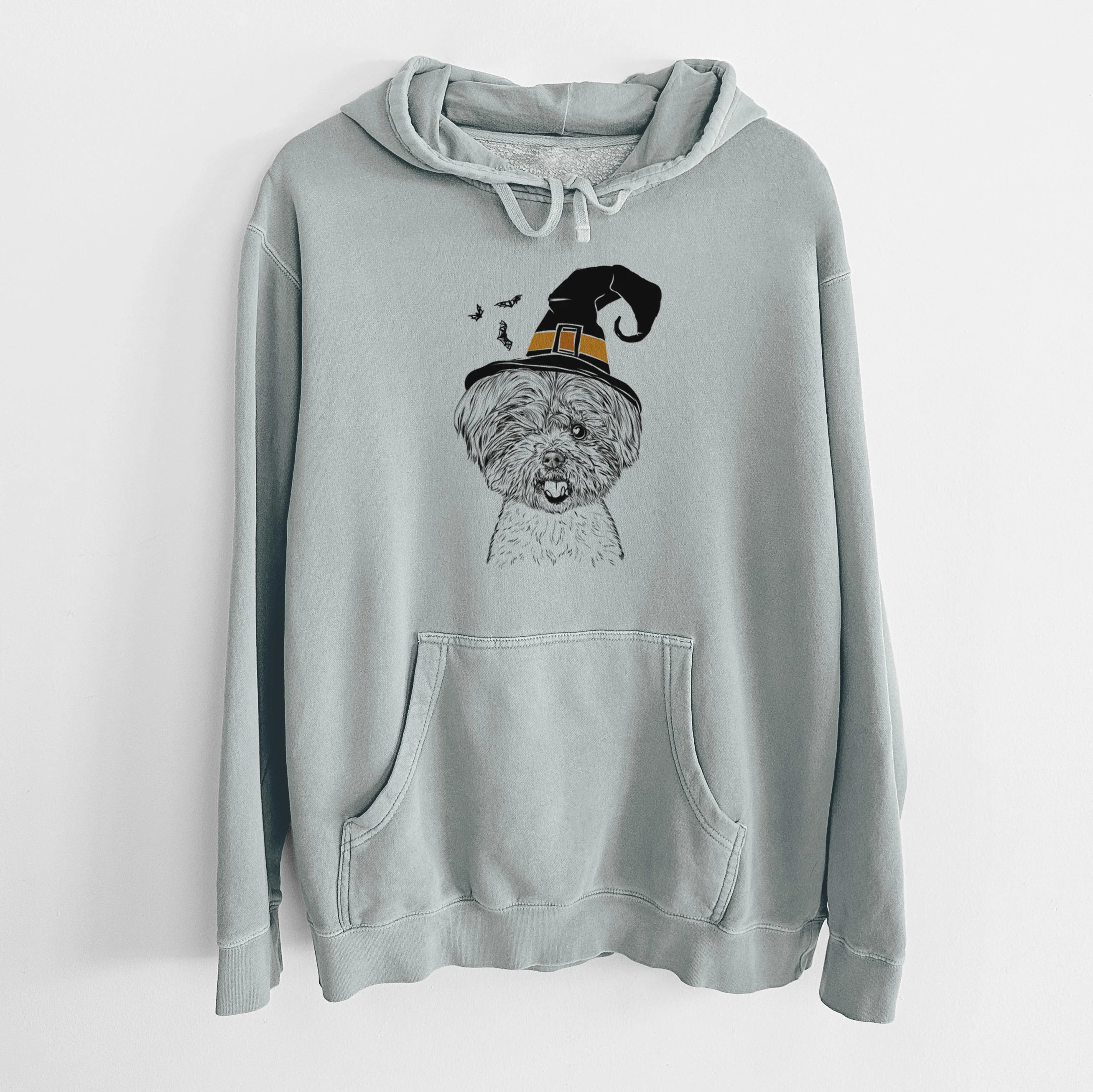 Witch Oliver the Yorkie Mix - Unisex Pigment Dyed Hoodie - Image 6