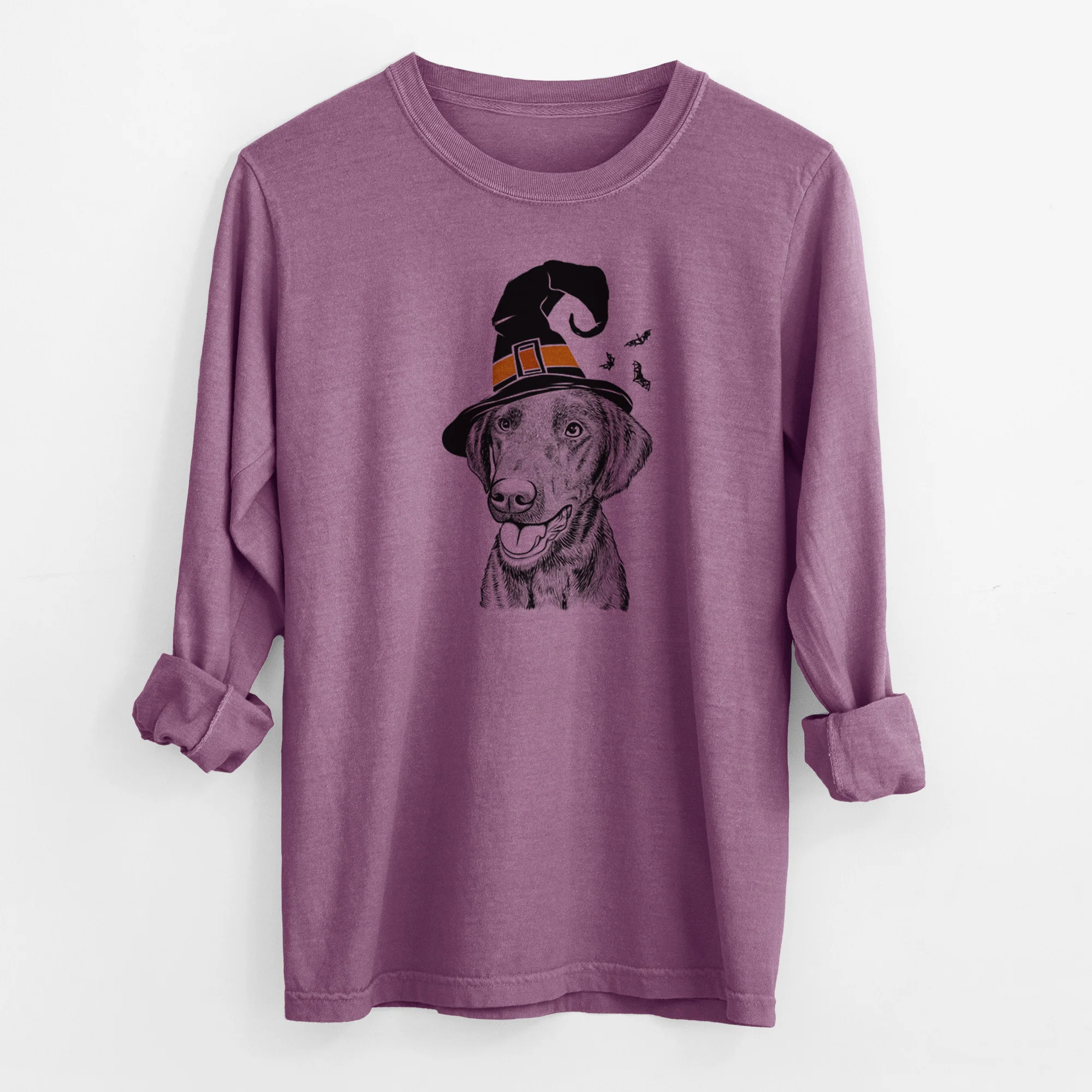 Witch Onyx the Labrador Retriever - Men's Heavyweight 100% Cotton Long Sleeve - Image 10